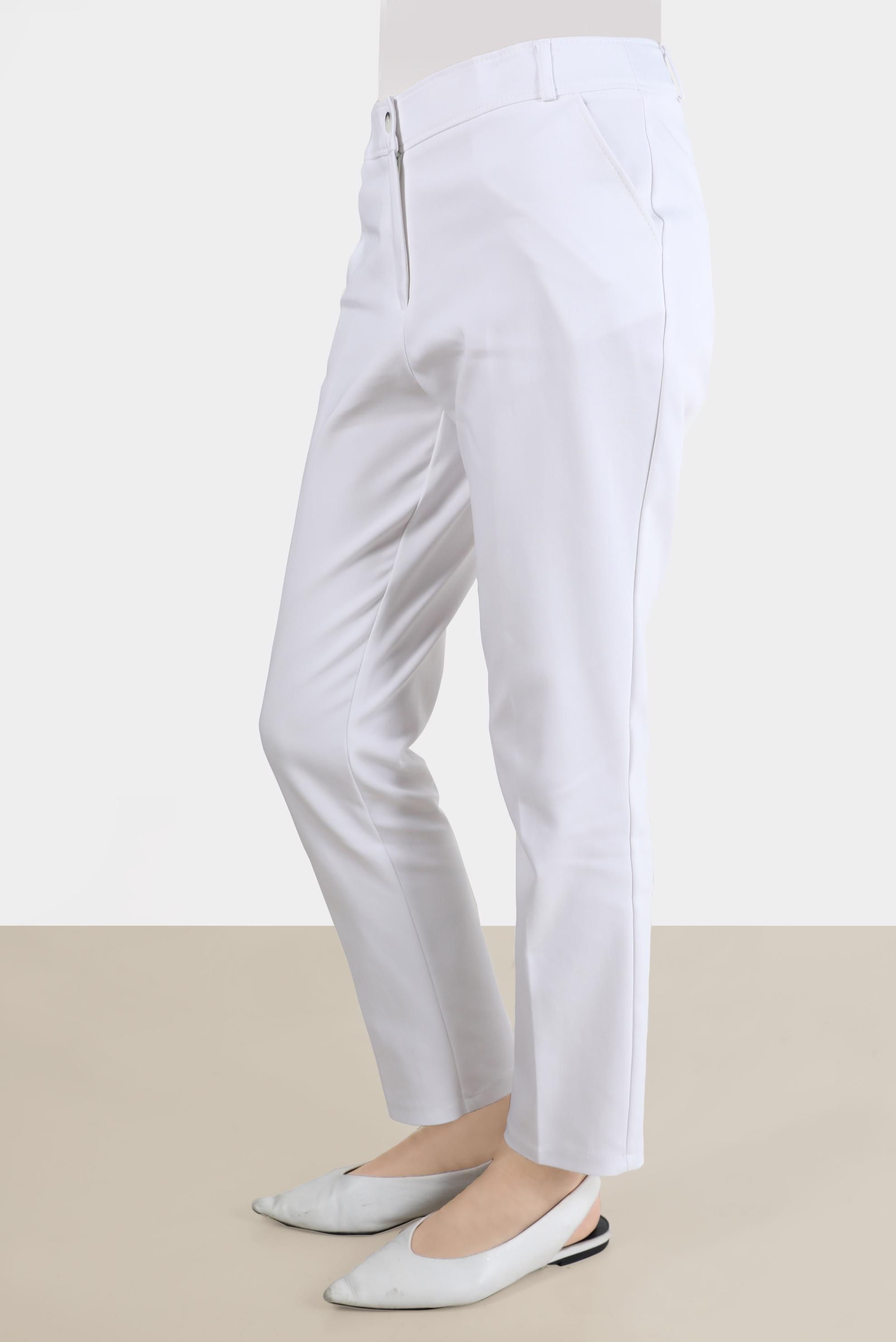 Tesettür giyim BEYAZ BORU PAÇA PANTOLON 70384 