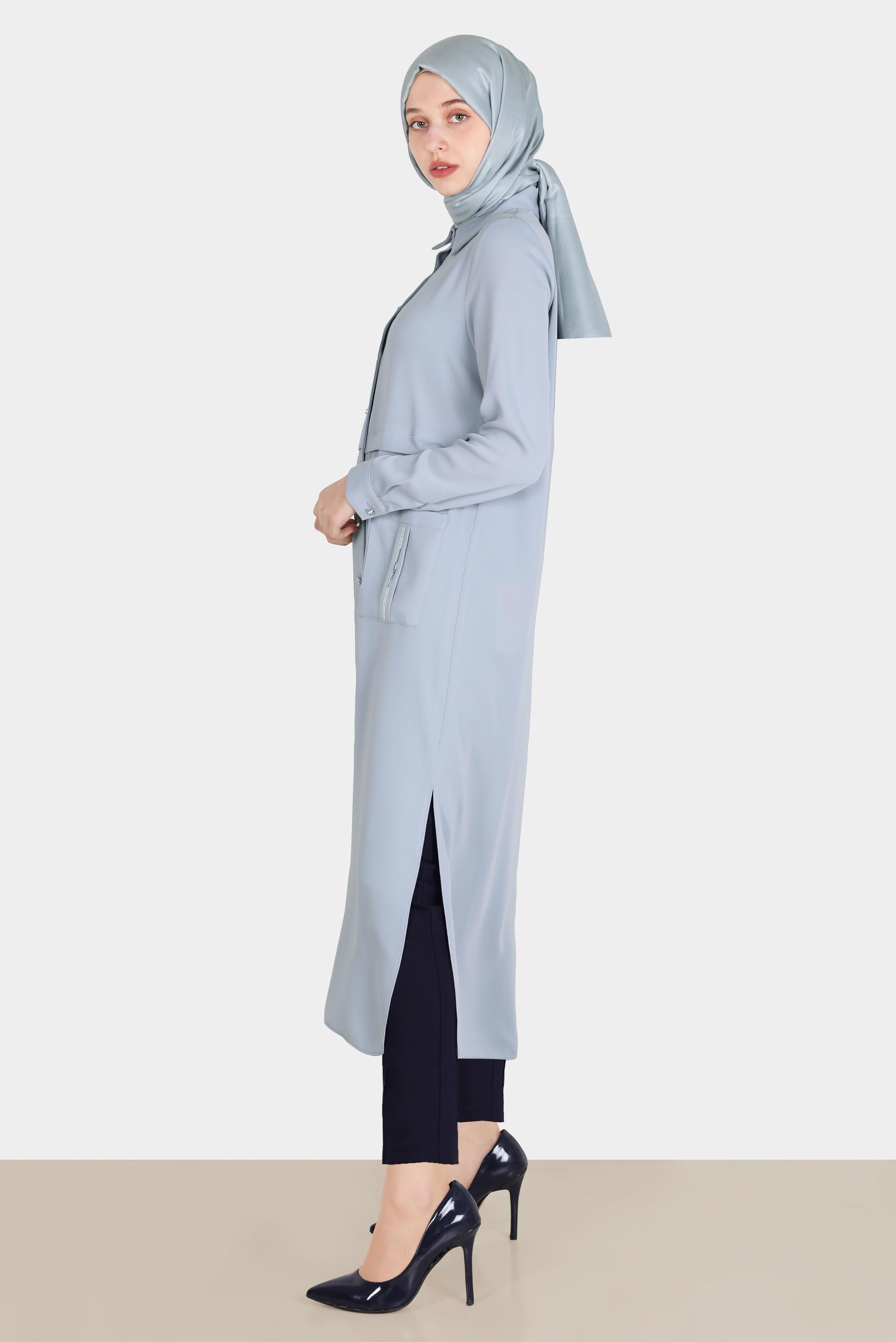 Tesettür giyim LACİVERT BORU PAÇA PANTOLON 70384 