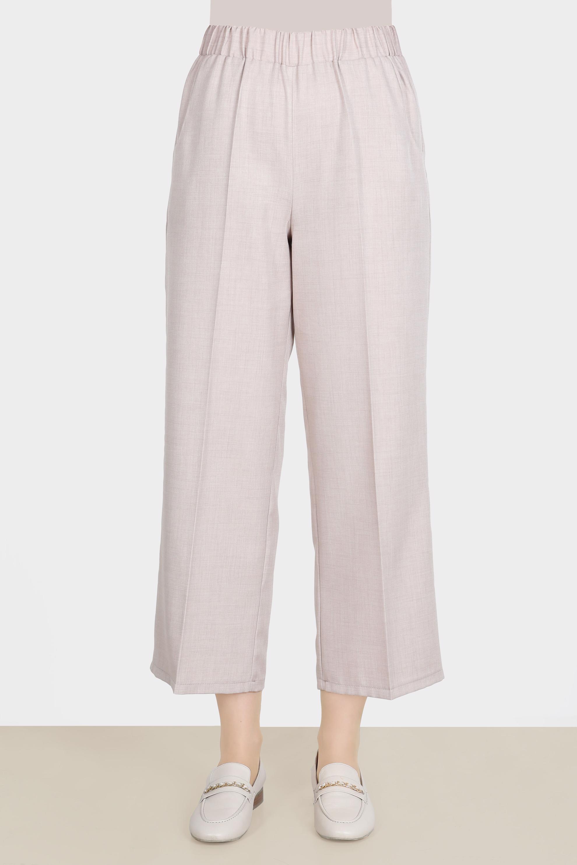 Tesettür giyim BEJ BELİ LASTİKLİ PANTOLON 70385 