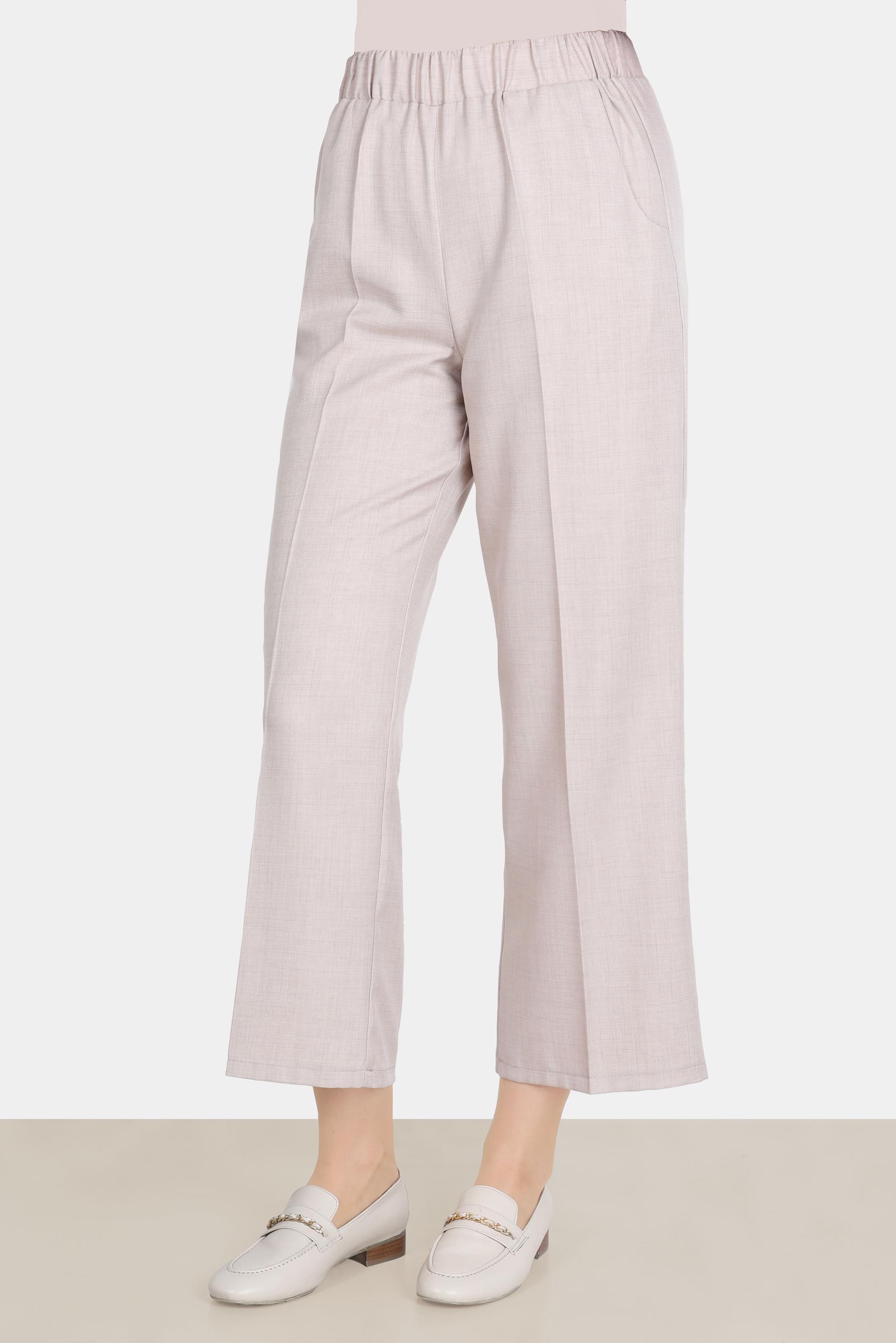 Tesettür giyim BEJ BELİ LASTİKLİ PANTOLON 70385 