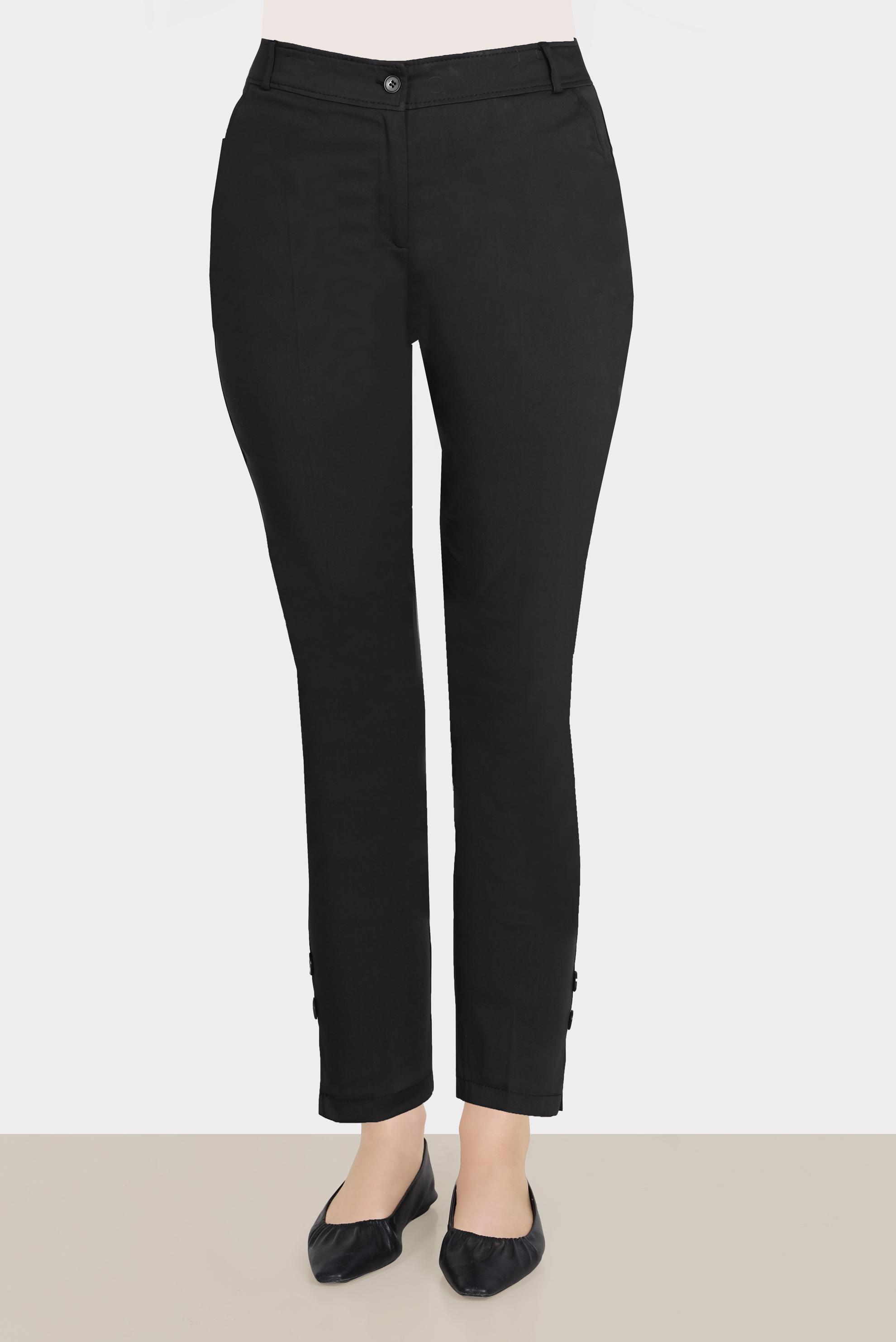 Tesettür giyim SİYAH DÜĞME DETAYLI PANTOLON 70387 