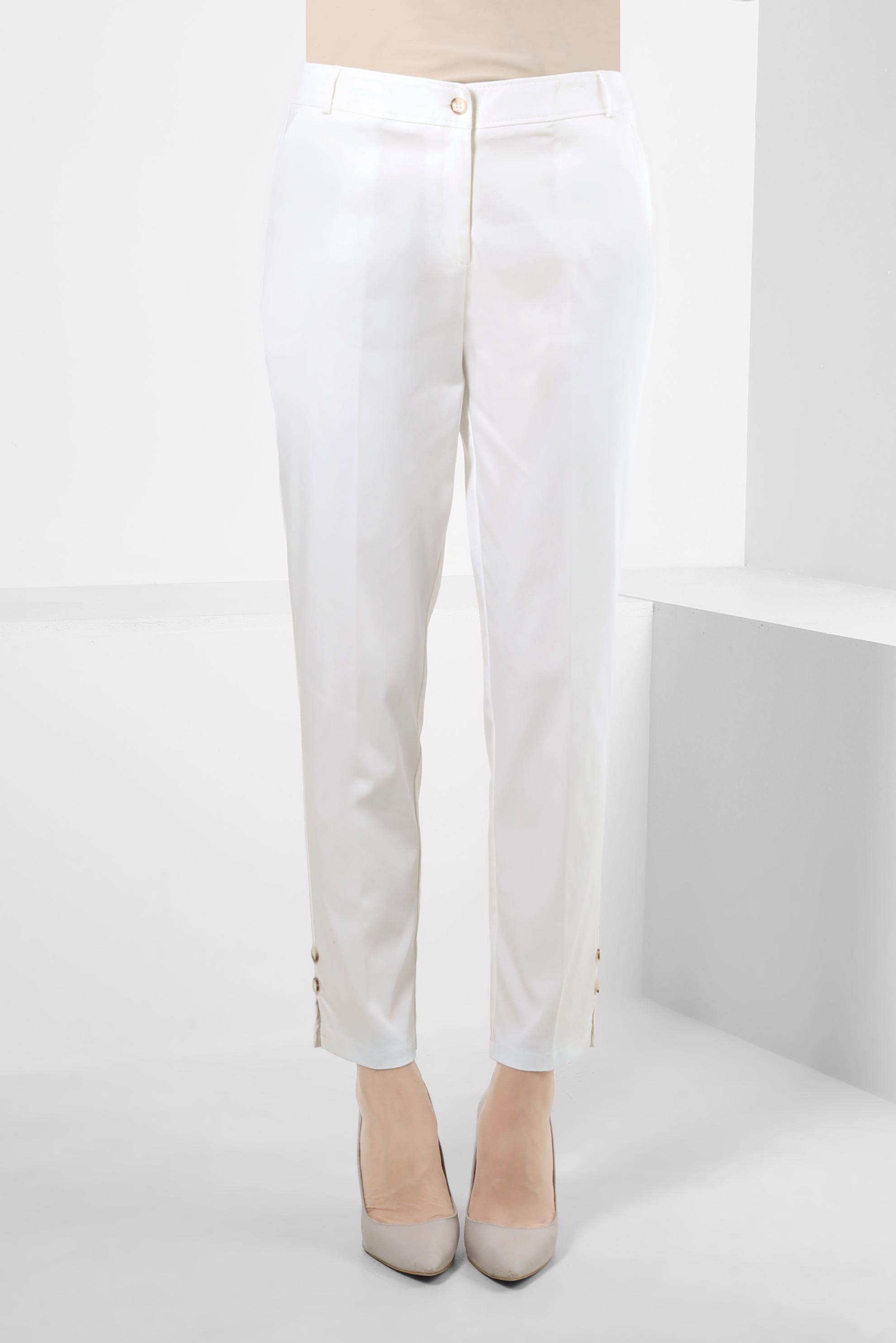 Tesettür giyim BEYAZ DÜĞME DETAYLI PANTOLON 70387 