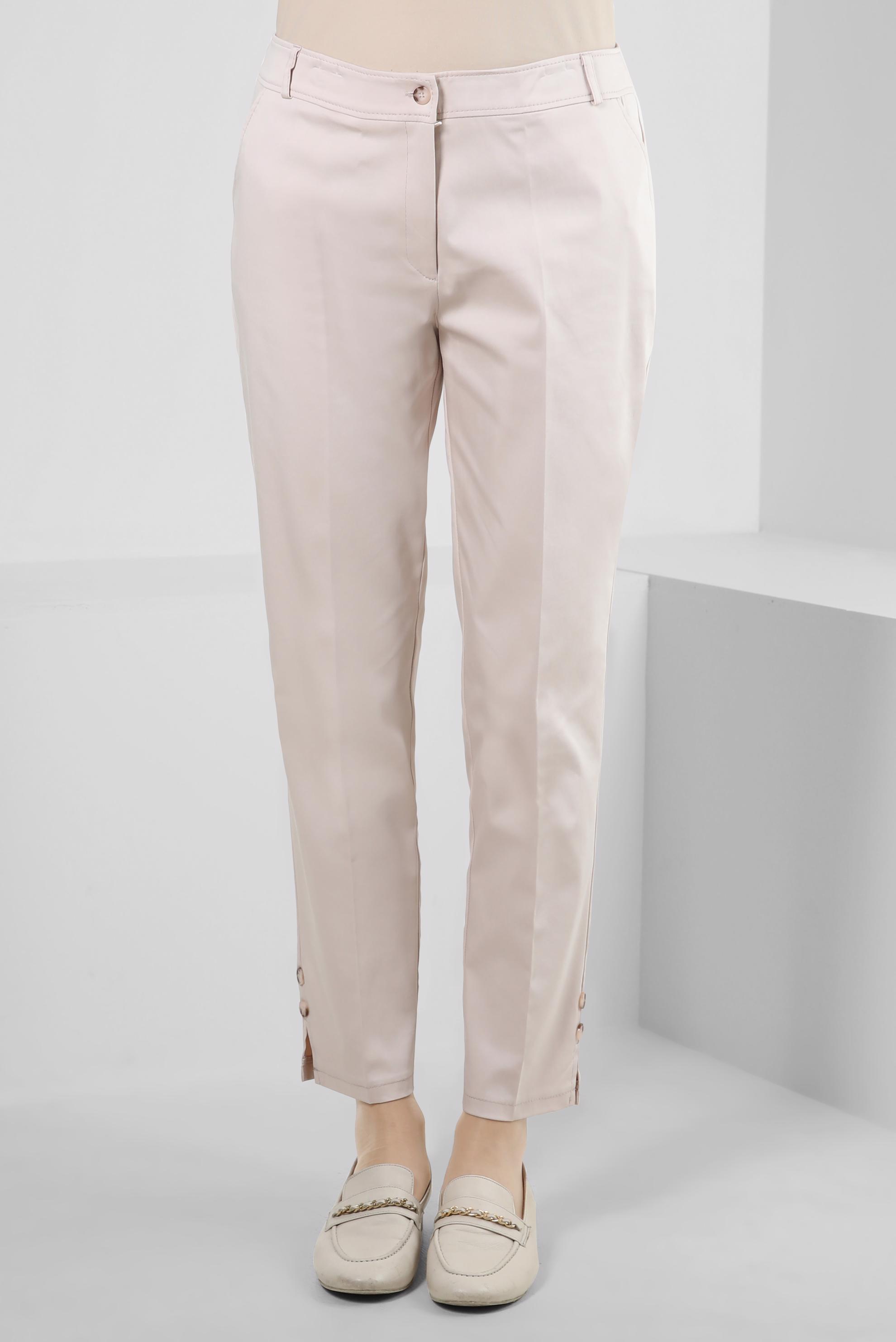 Tesettür giyim BEJ DÜĞME DETAYLI PANTOLON 70387 