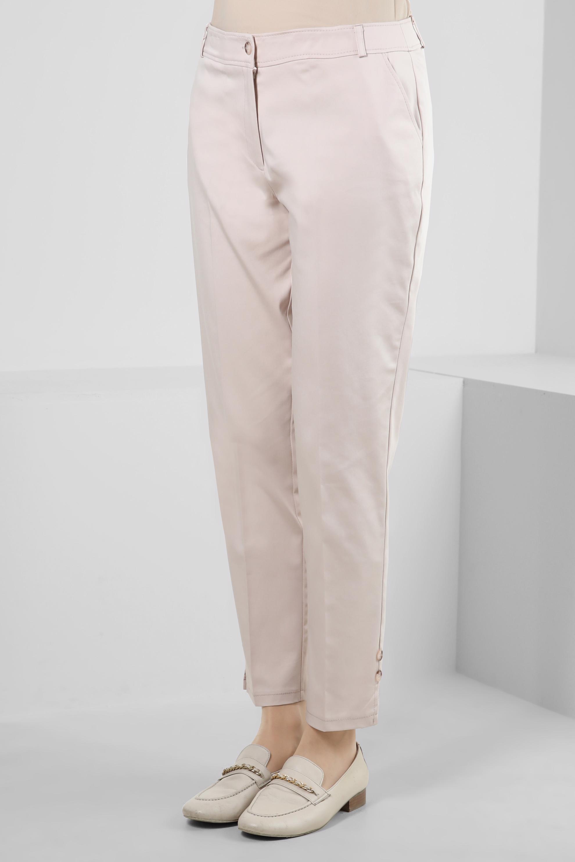 Tesettür giyim BEJ DÜĞME DETAYLI PANTOLON 70387 