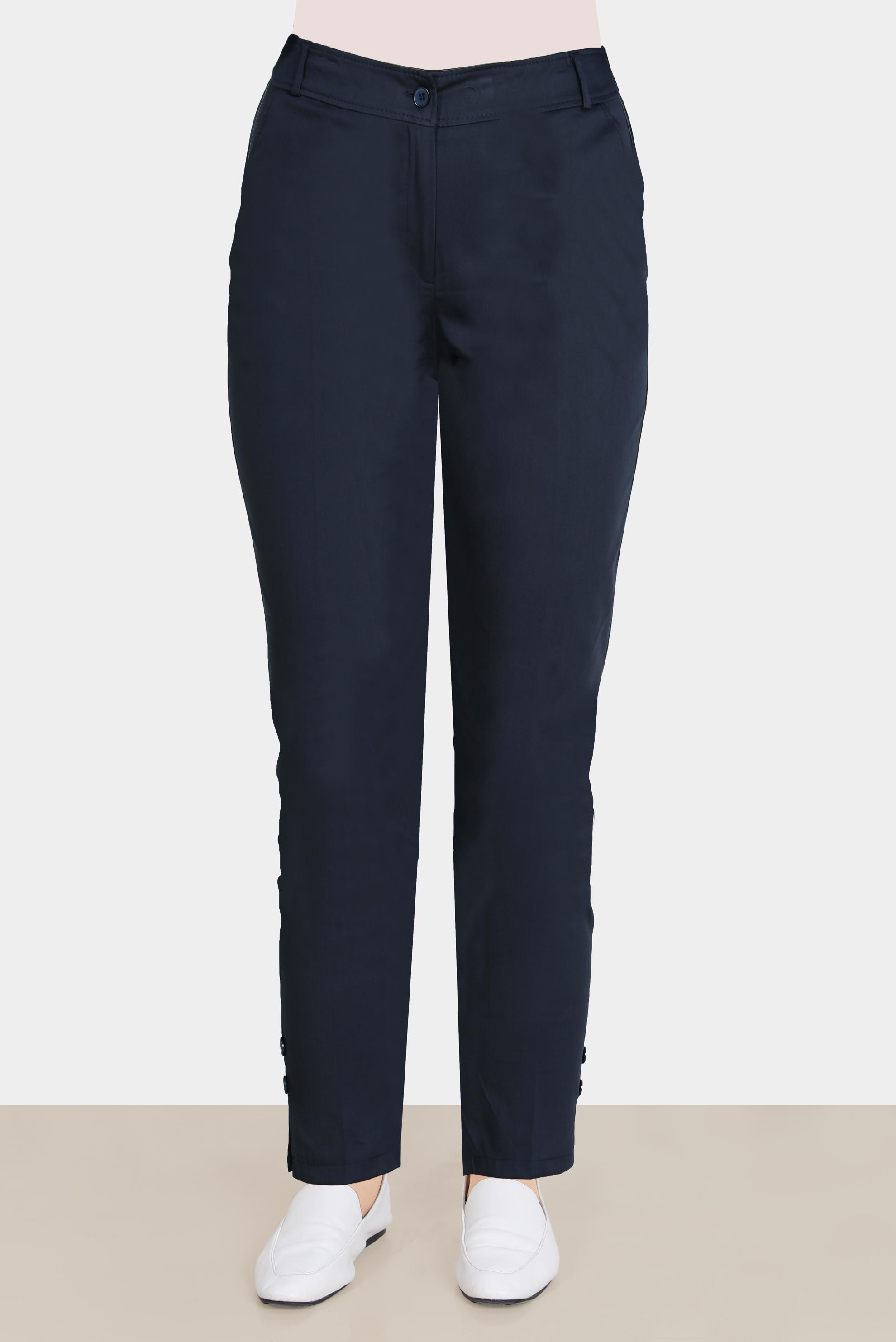 Tesettür giyim LACİVERT DÜĞME DETAYLI PANTOLON 70387 