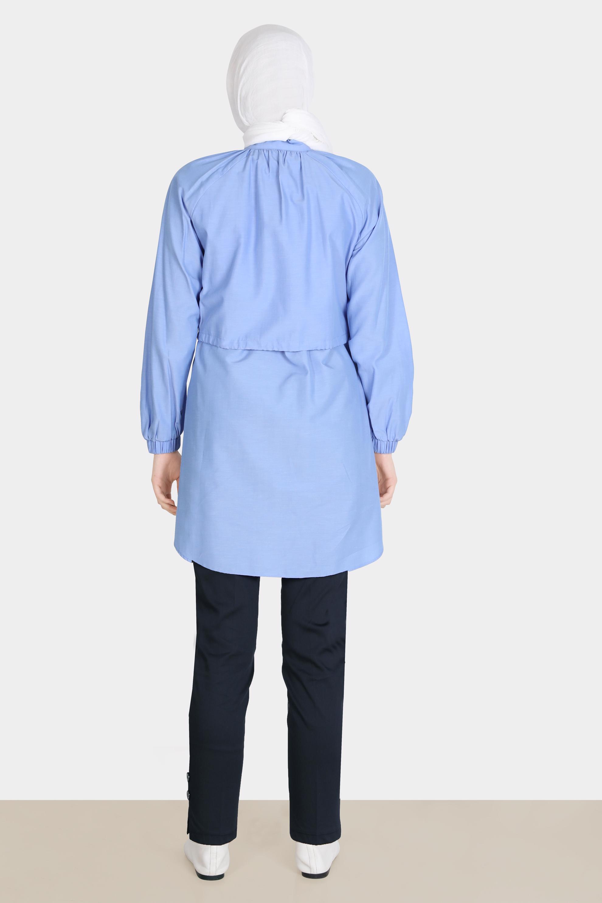 Tesettür giyim LACİVERT DÜĞME DETAYLI PANTOLON 70387 