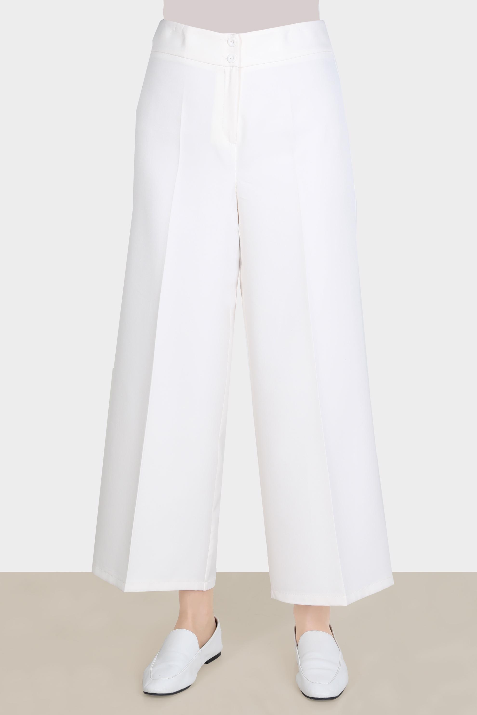 Tesettür giyim BEYAZ GENİŞ KESİM PANTOLON 70399