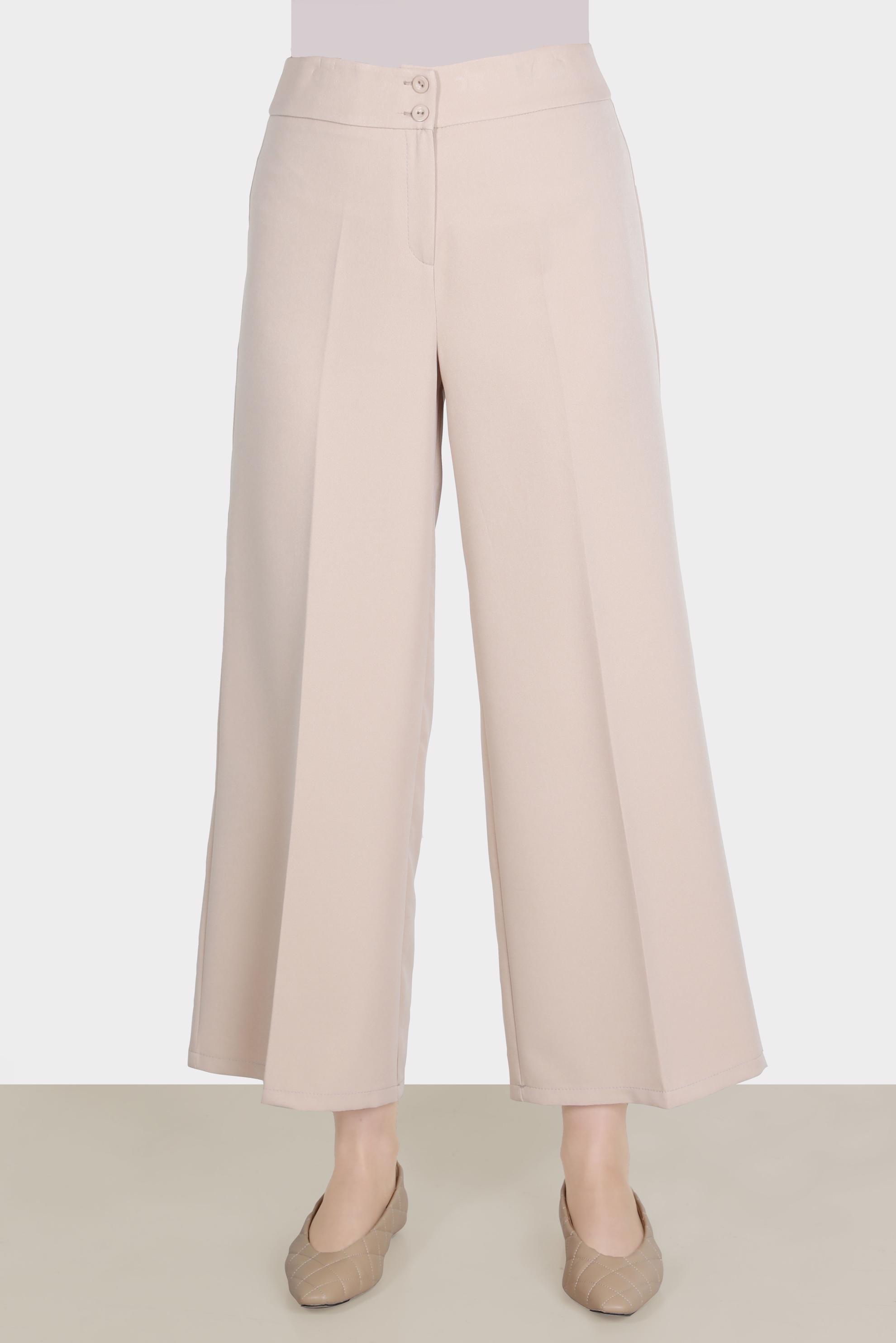 Tesettür giyim BEJ GENİŞ KESİM PANTOLON 70399