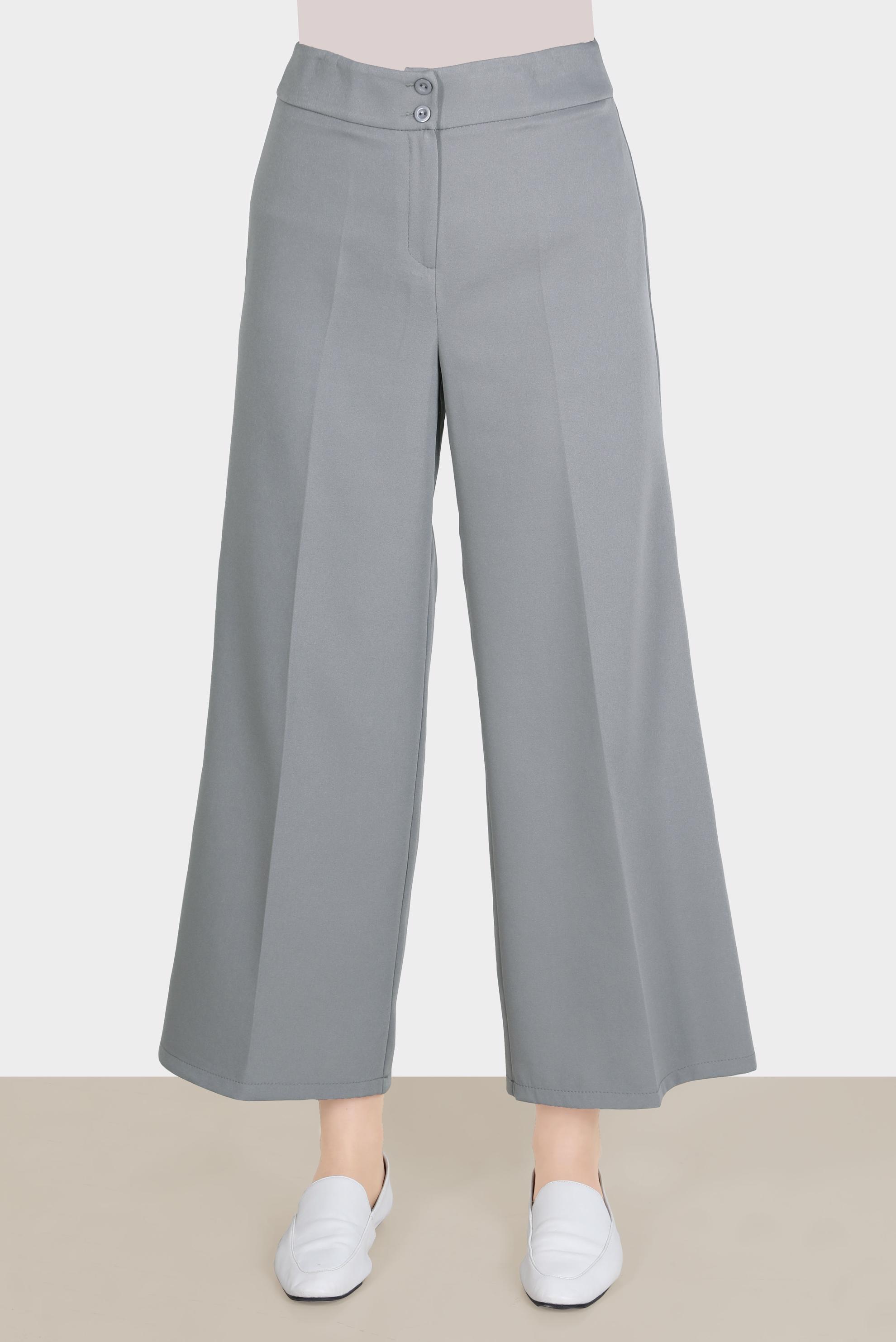 Tesettür giyim GRİ GENİŞ KESİM PANTOLON 70399