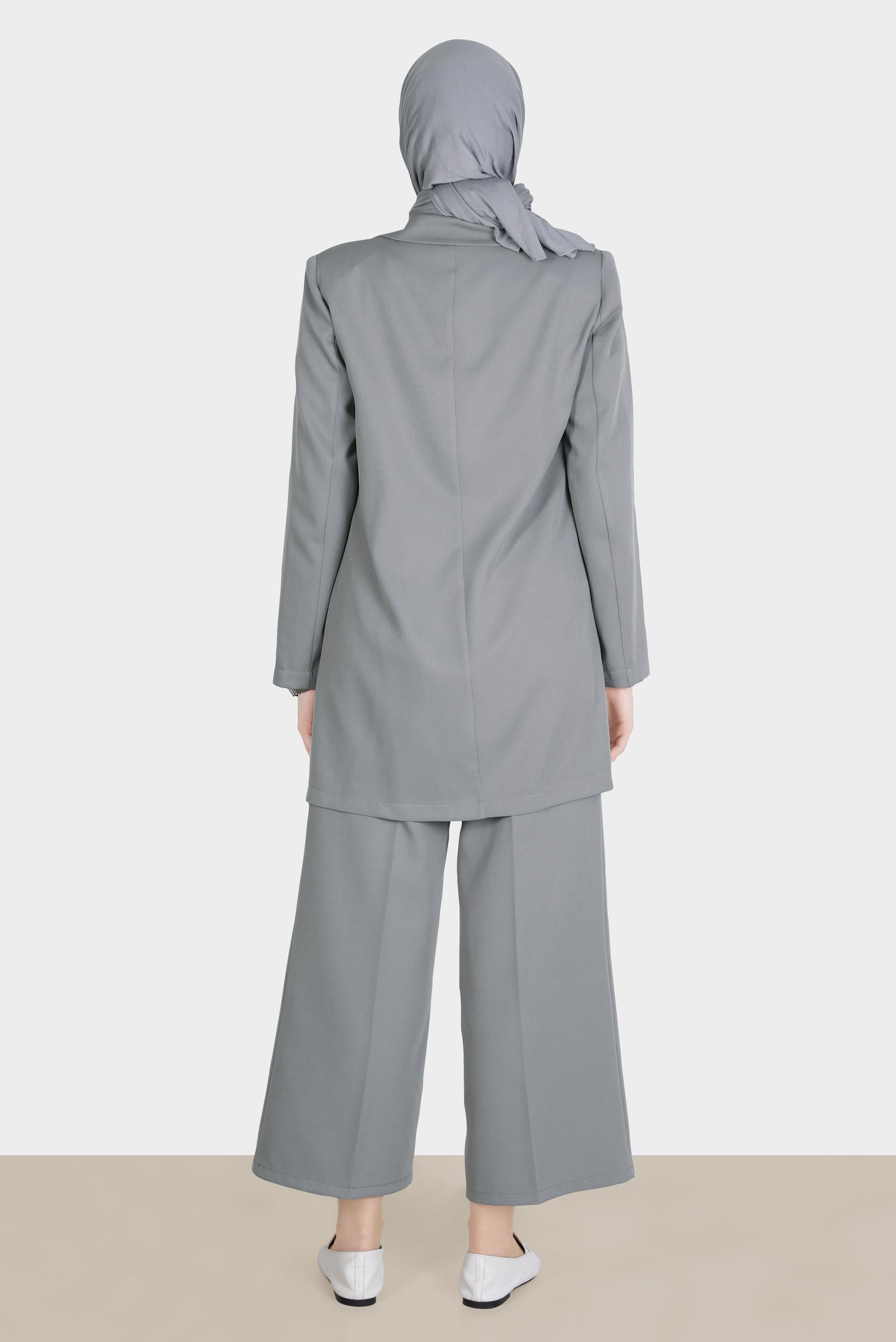 Tesettür giyim GRİ GENİŞ KESİM PANTOLON 70399