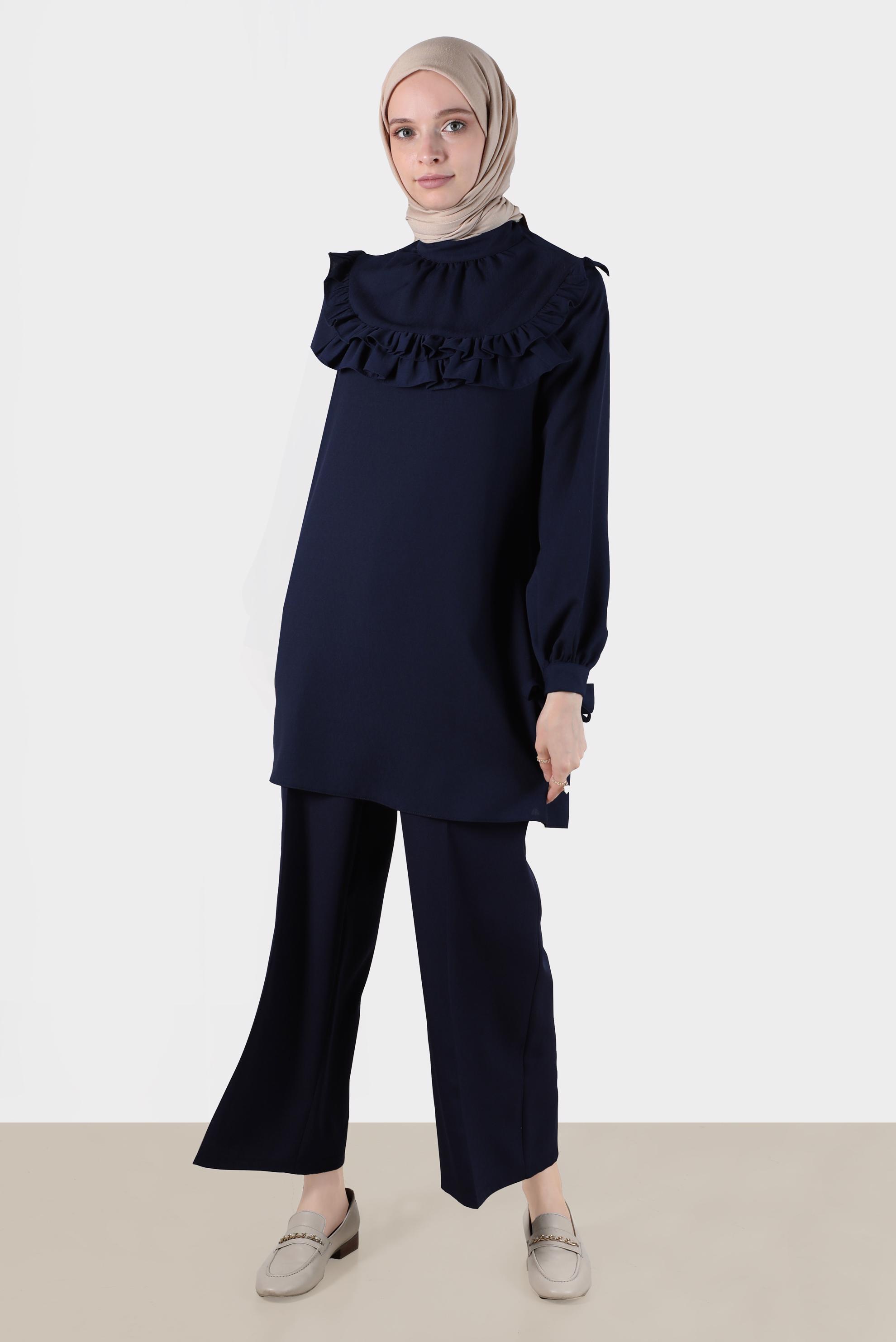 Vêtements hijab BLEU MARINE PANTALON COUPE LARGE 70399