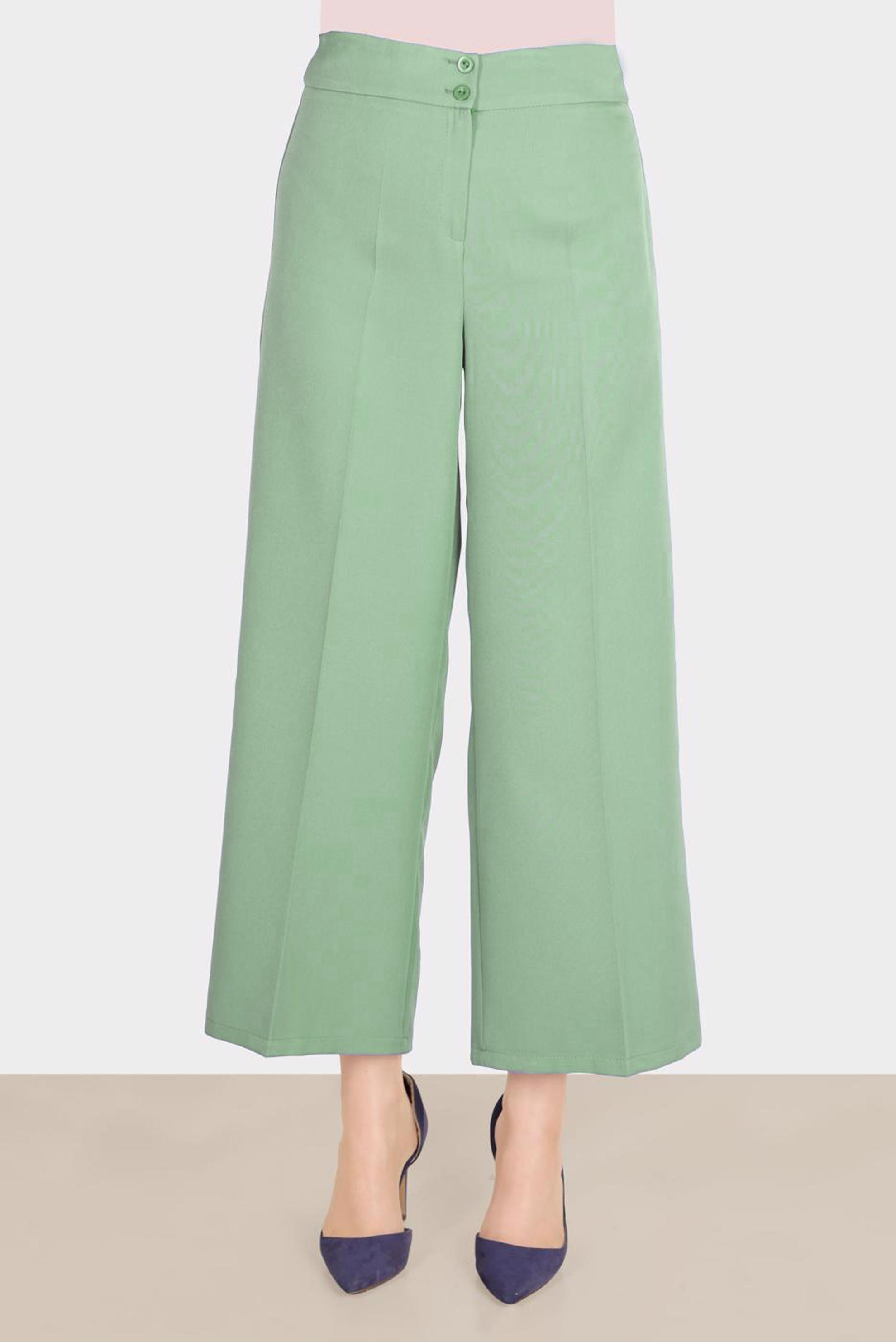 Tesettür giyim YEŞİL GENİŞ KESİM PANTOLON 70399