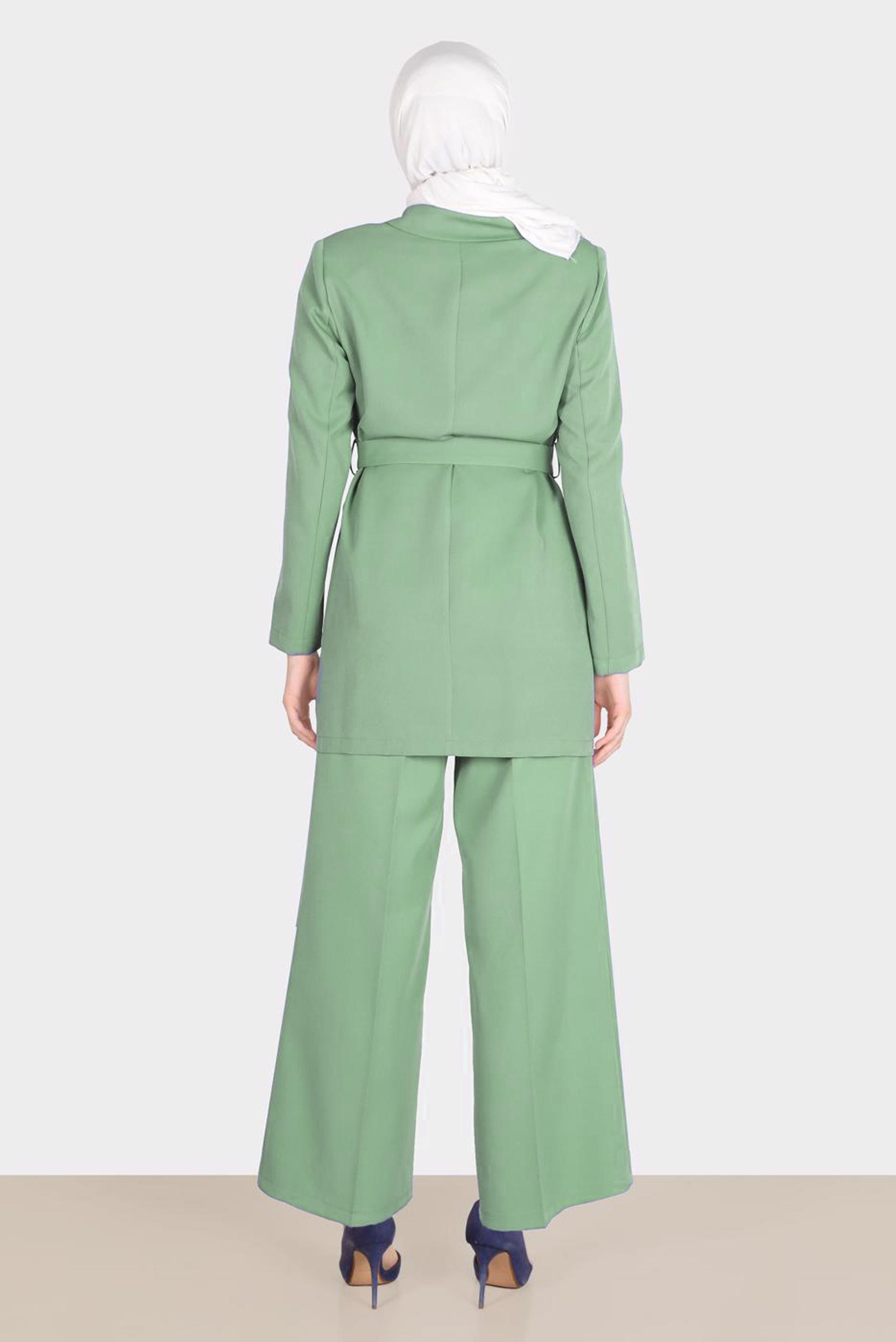 Tesettür giyim YEŞİL GENİŞ KESİM PANTOLON 70399