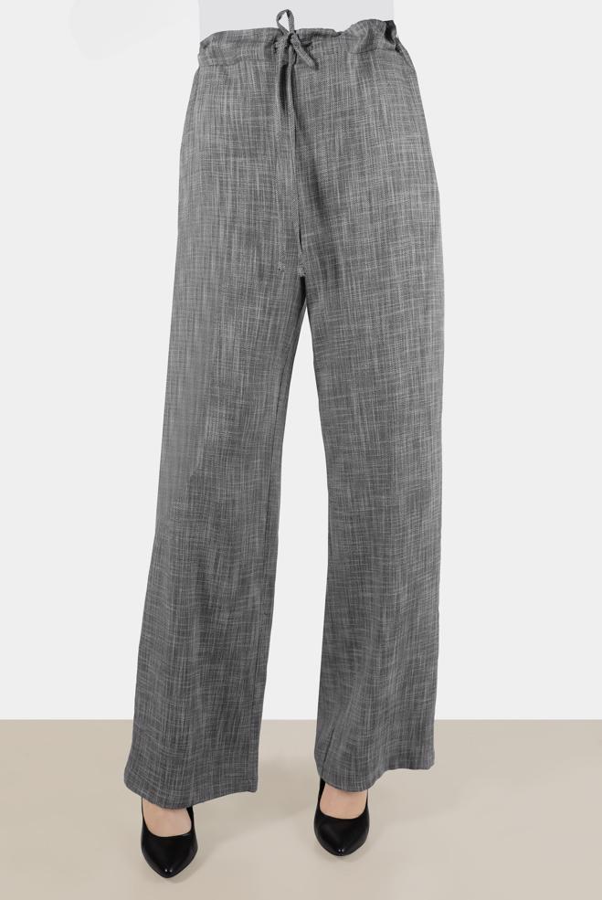 Vêtements hijab  PANTALON ASPECT LIN TAILLE ÉLASTIQUE 70400 - ALVİNA