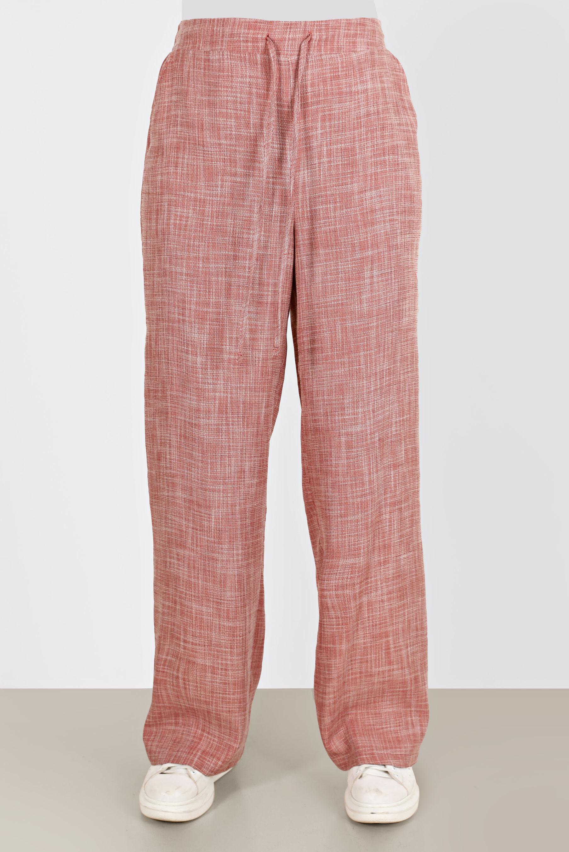 Hijab clothing ORANGE ELASTIC WAIST LINEN LOOKING TROUSERS 70400 