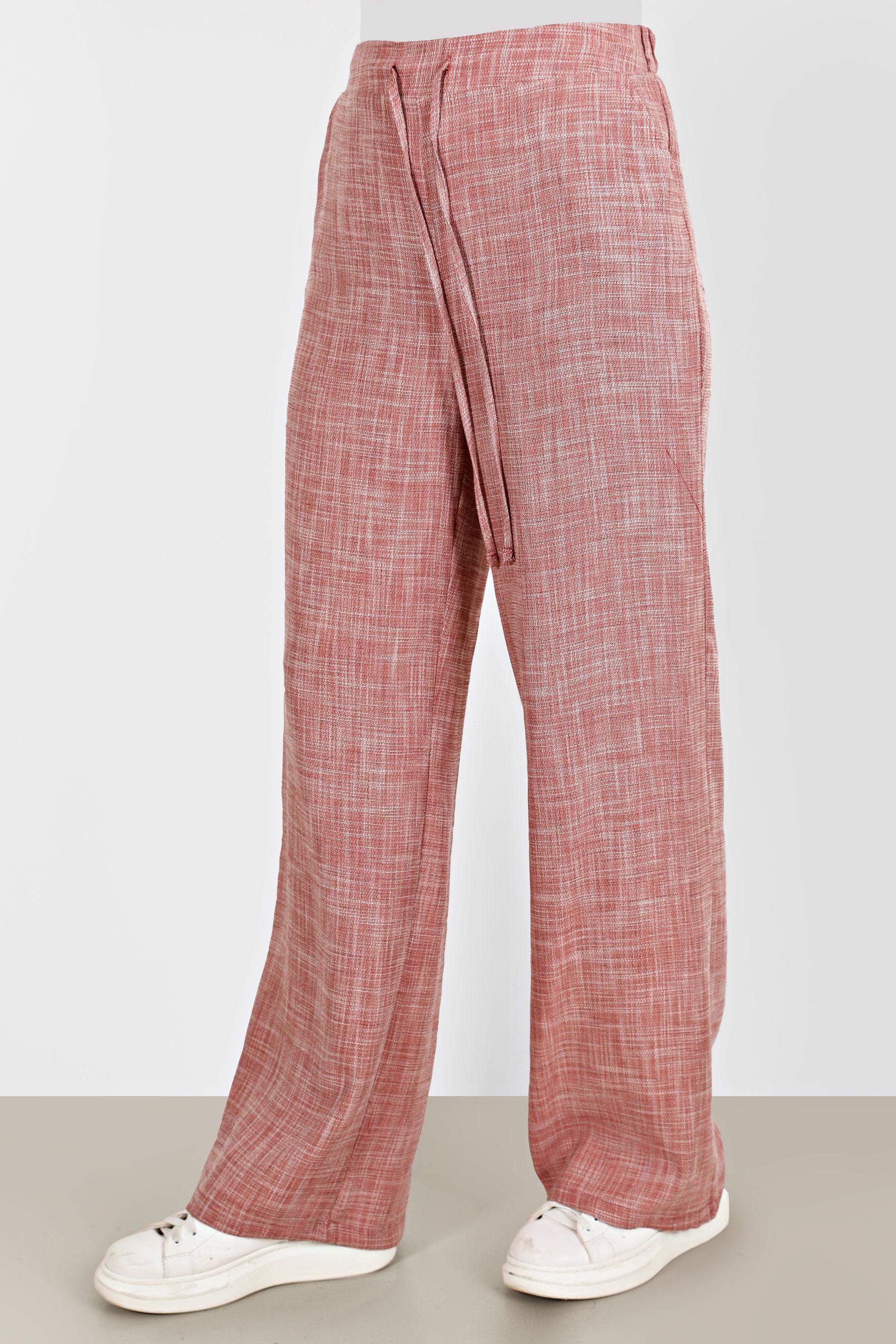 Hijab clothing ORANGE ELASTIC WAIST LINEN LOOKING TROUSERS 70400 