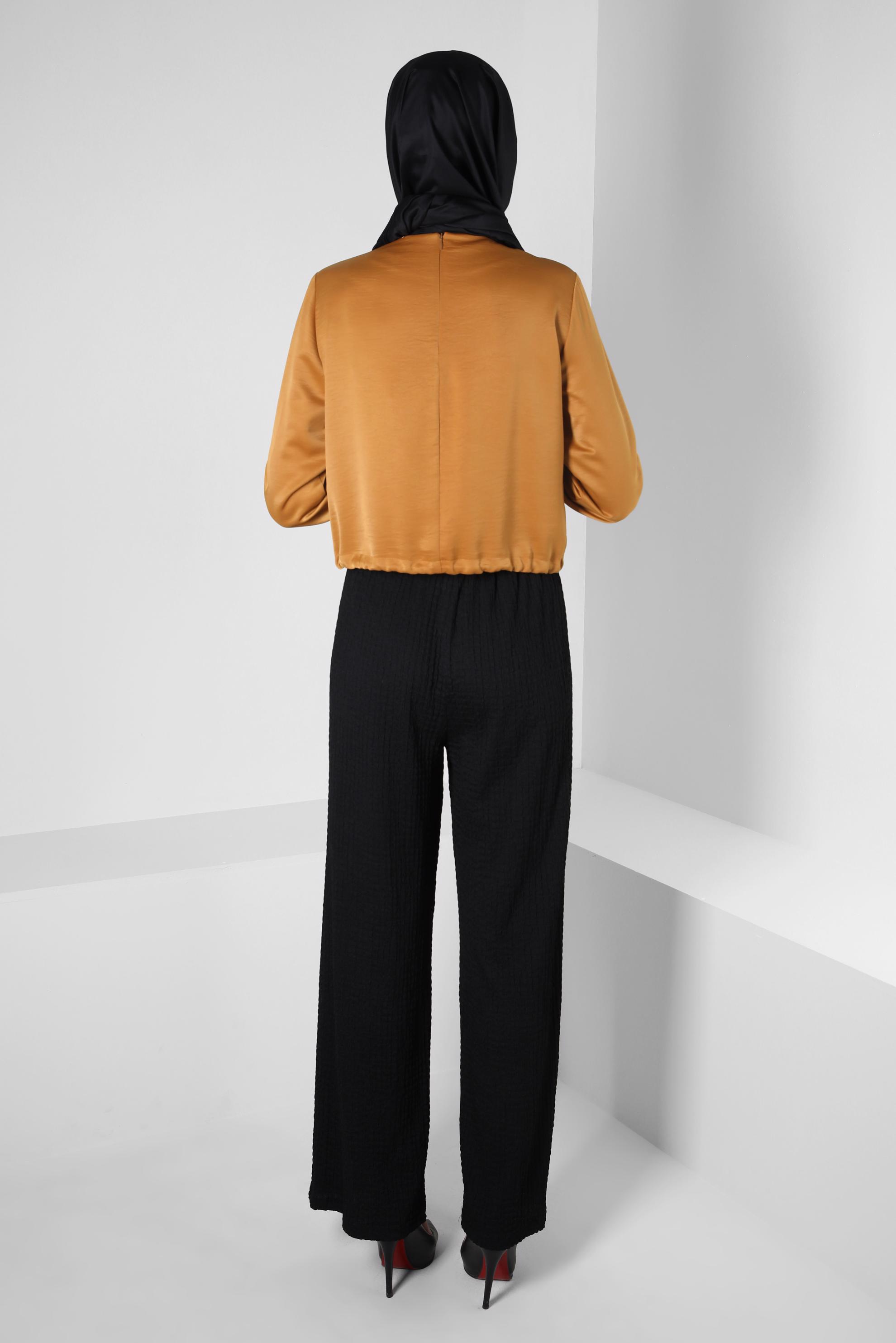 Tesettür giyim SİYAH GENİŞ PAÇA PANTOLON 70402