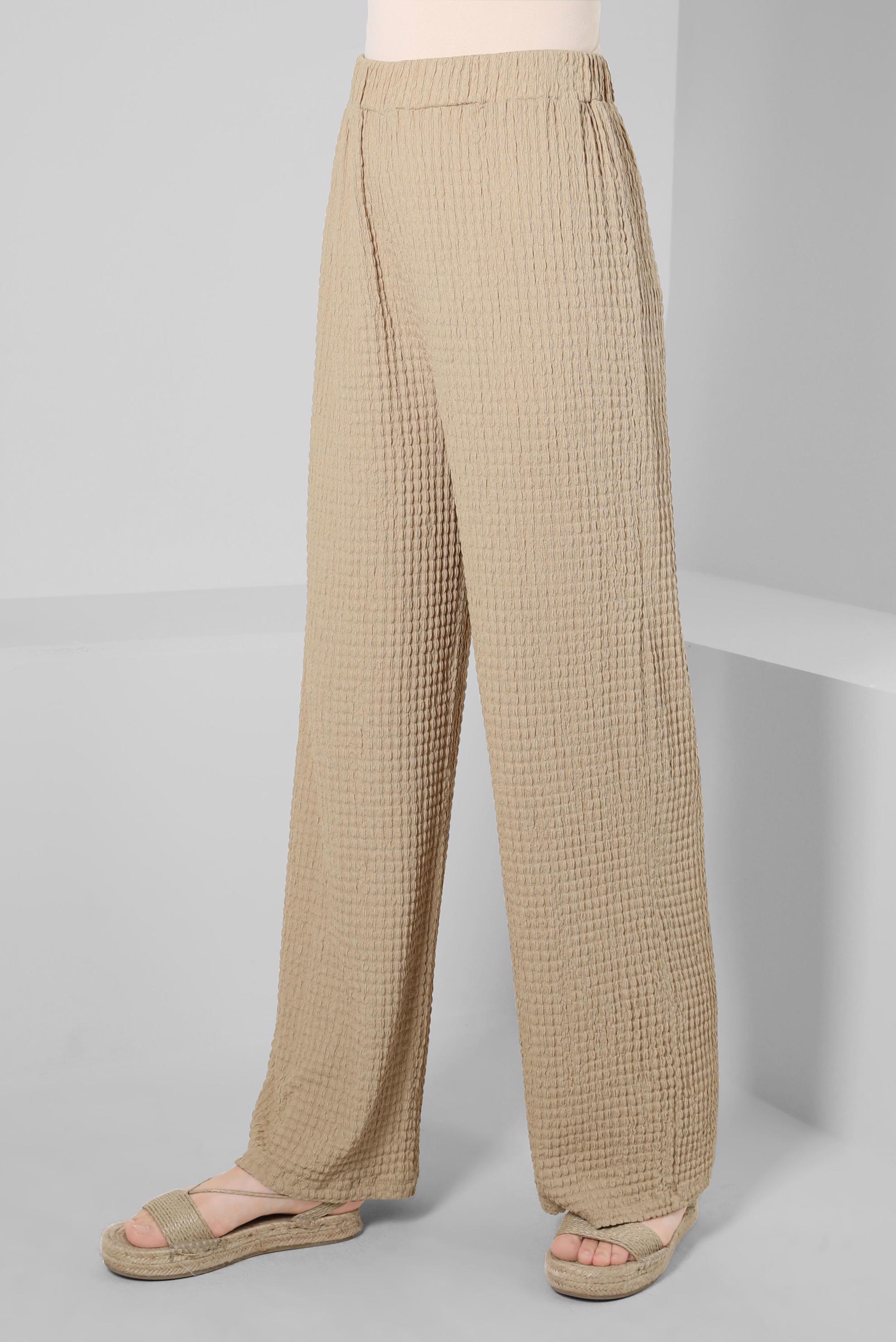 Tesettür giyim KAHVE GENİŞ PAÇA PANTOLON 70402