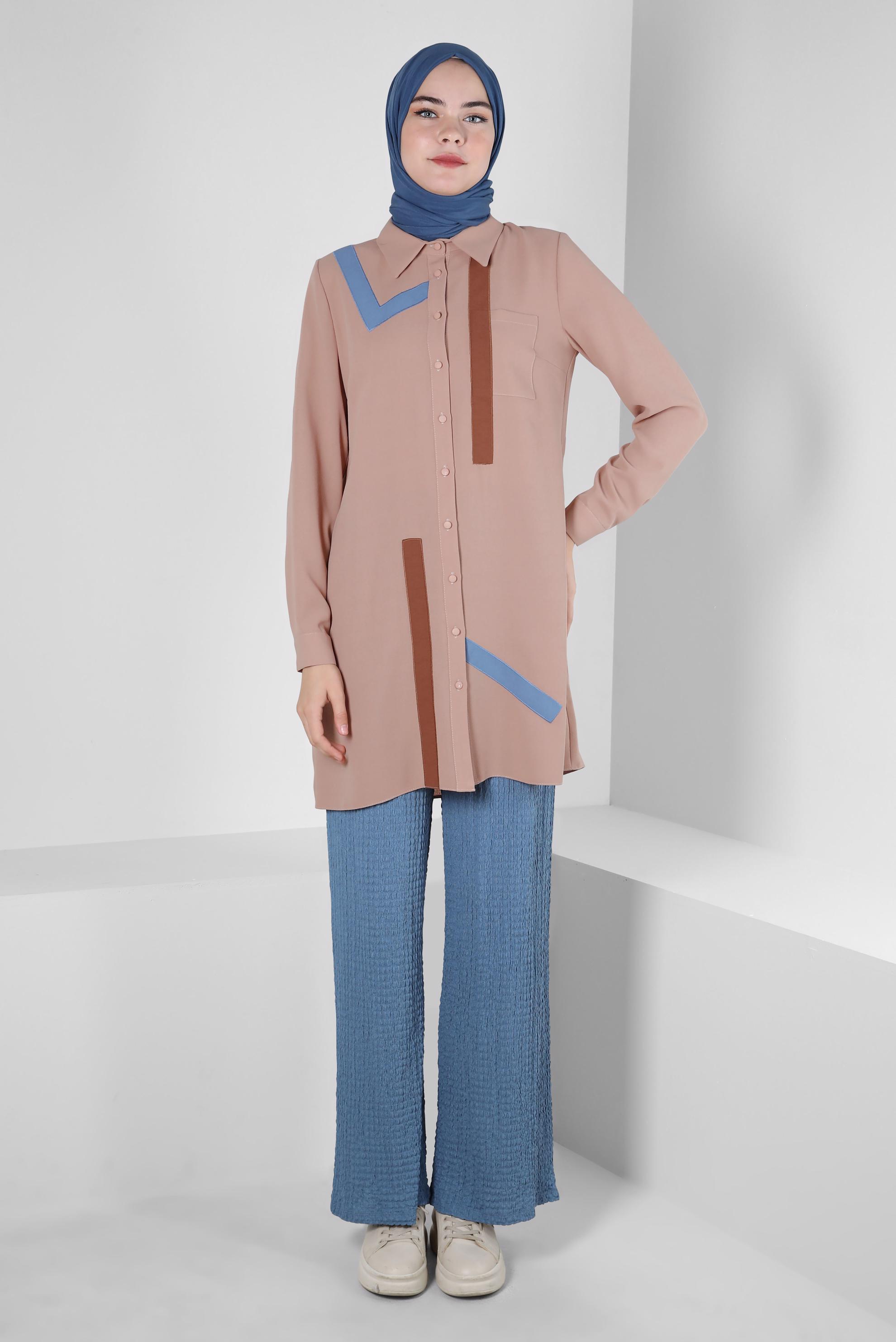 Tesettür giyim LACİVERT GENİŞ PAÇA PANTOLON 70402