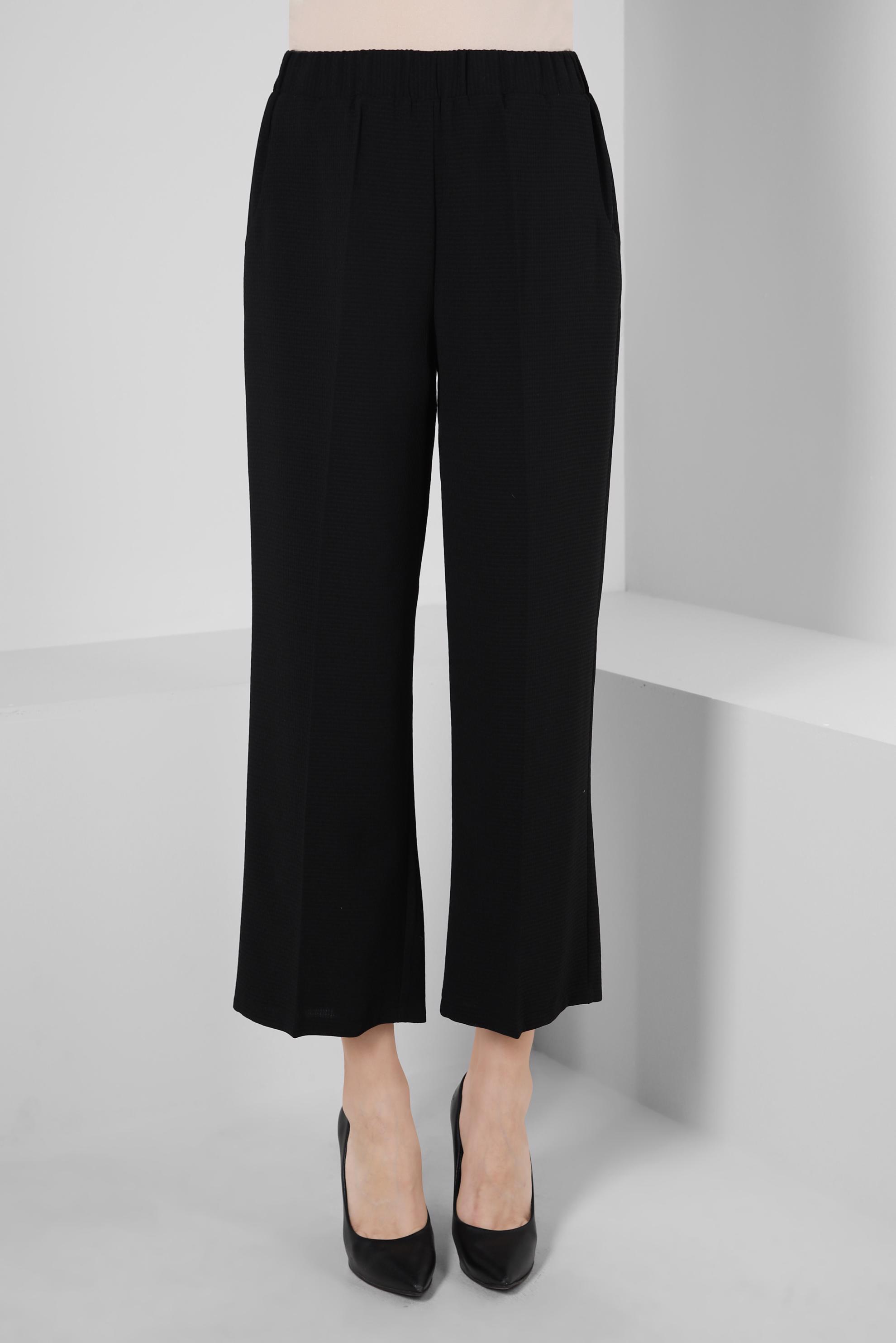 Tesettür giyim SİYAH GENİŞ PAÇA PANTOLON 70404