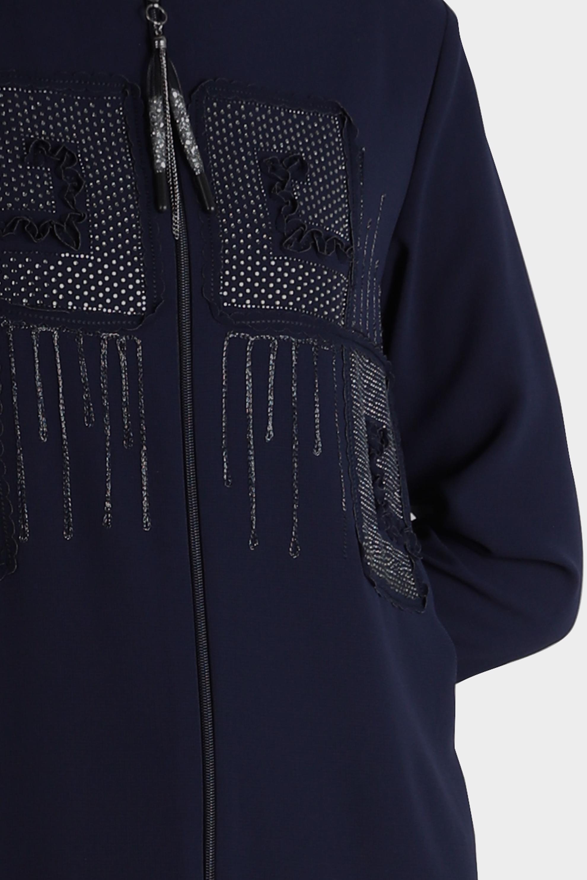 Tesettür giyim LACİVERT TAŞ BASKI DETAYLI PARDESÜ 10523 