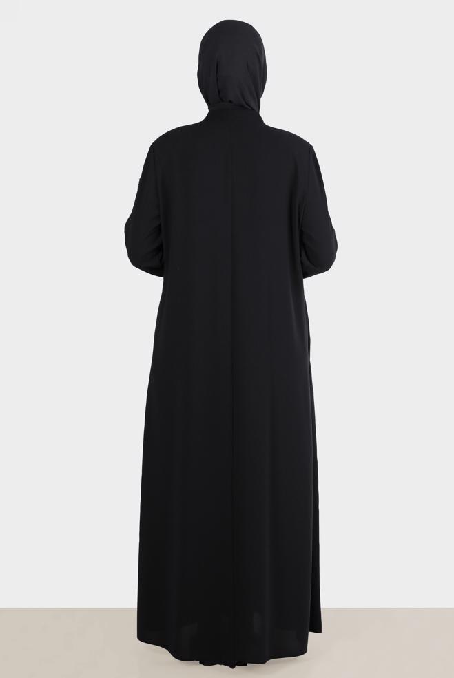 Vêtements hijab NOIR COUCHE DE FINITION BRODÉE DE GEMME 10530 - ALVİNA