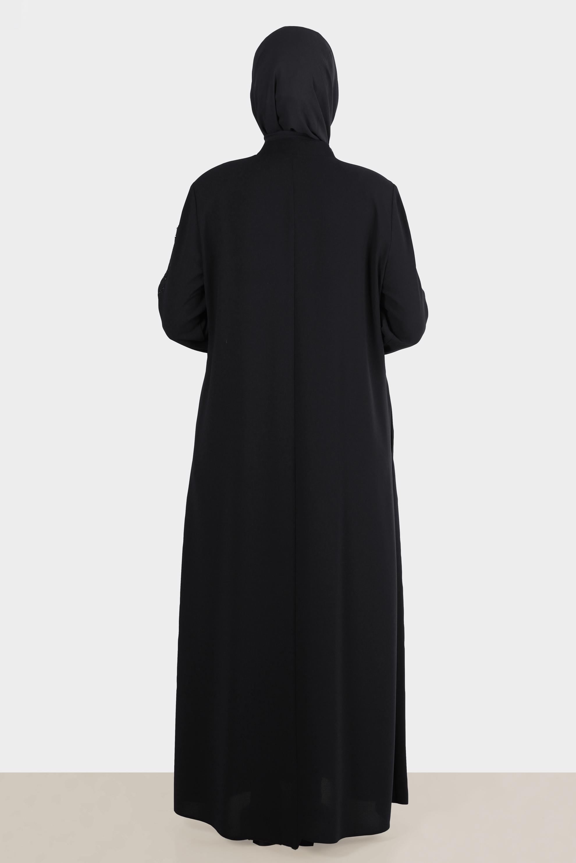 Vêtements hijab NOIR COUCHE DE FINITION BRODÉE DE GEMME 10530