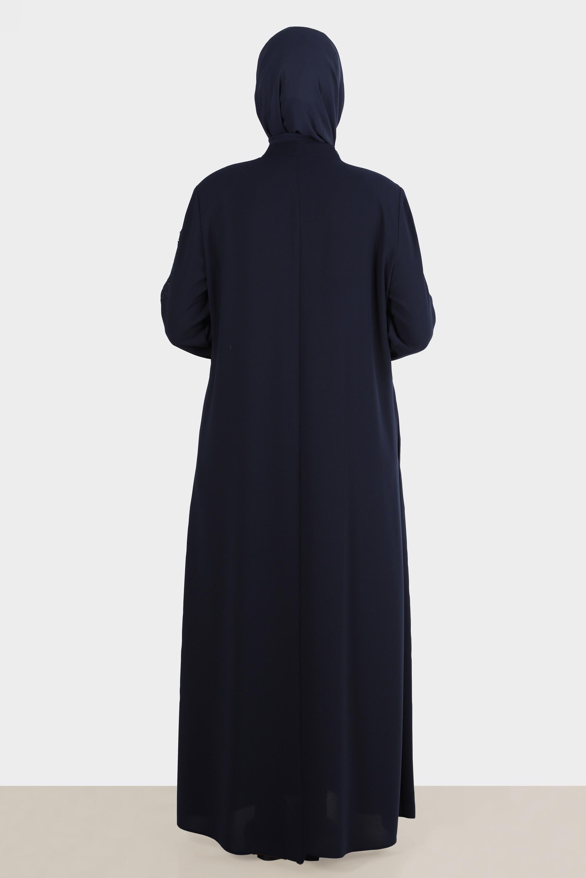 Vêtements hijab BLEU MARINE COUCHE DE FINITION BRODÉE DE GEMME 10530