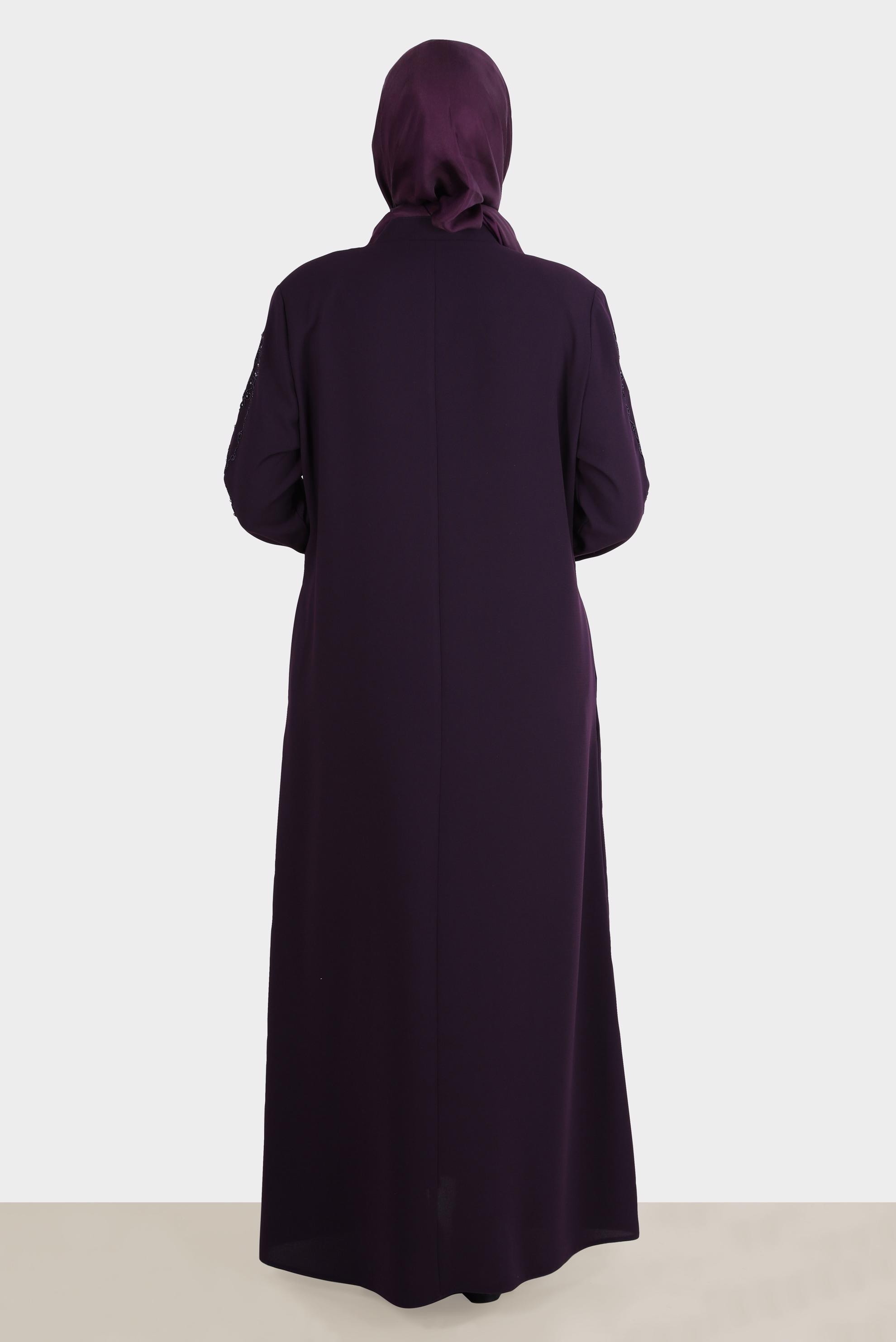 Vêtements hijab PRUNE COUCHE DE FINITION BRODÉE DE GEMME 10530