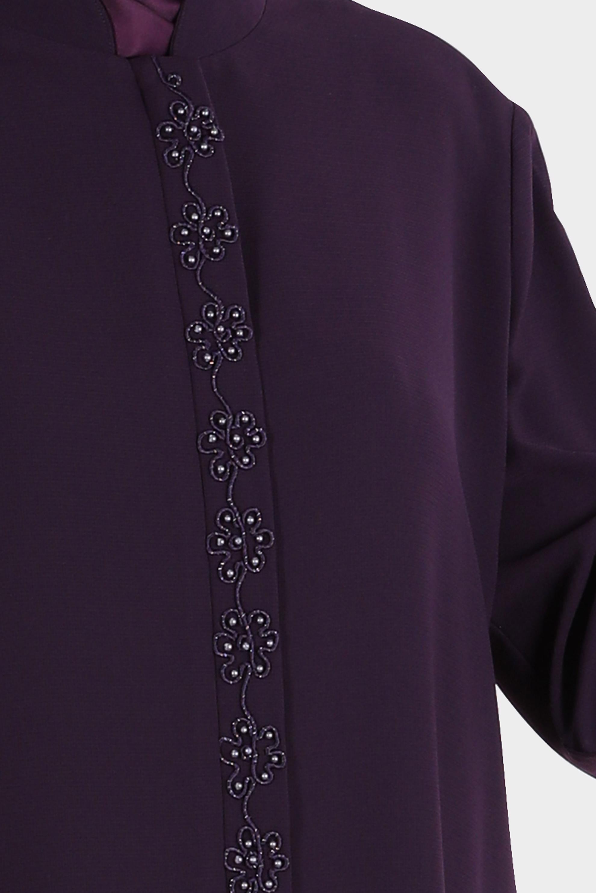 Vêtements hijab PRUNE COUCHE DE FINITION BRODÉE DE GEMME 10530