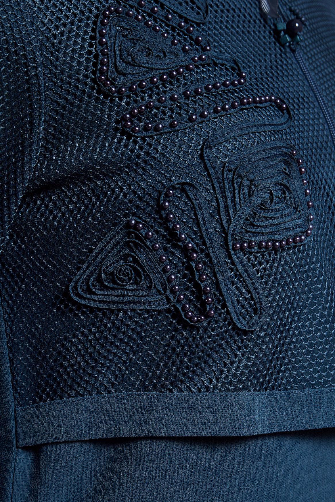 Tesettür giyim LACİVERT FİLE DETAYLI PARDESÜ 10531 