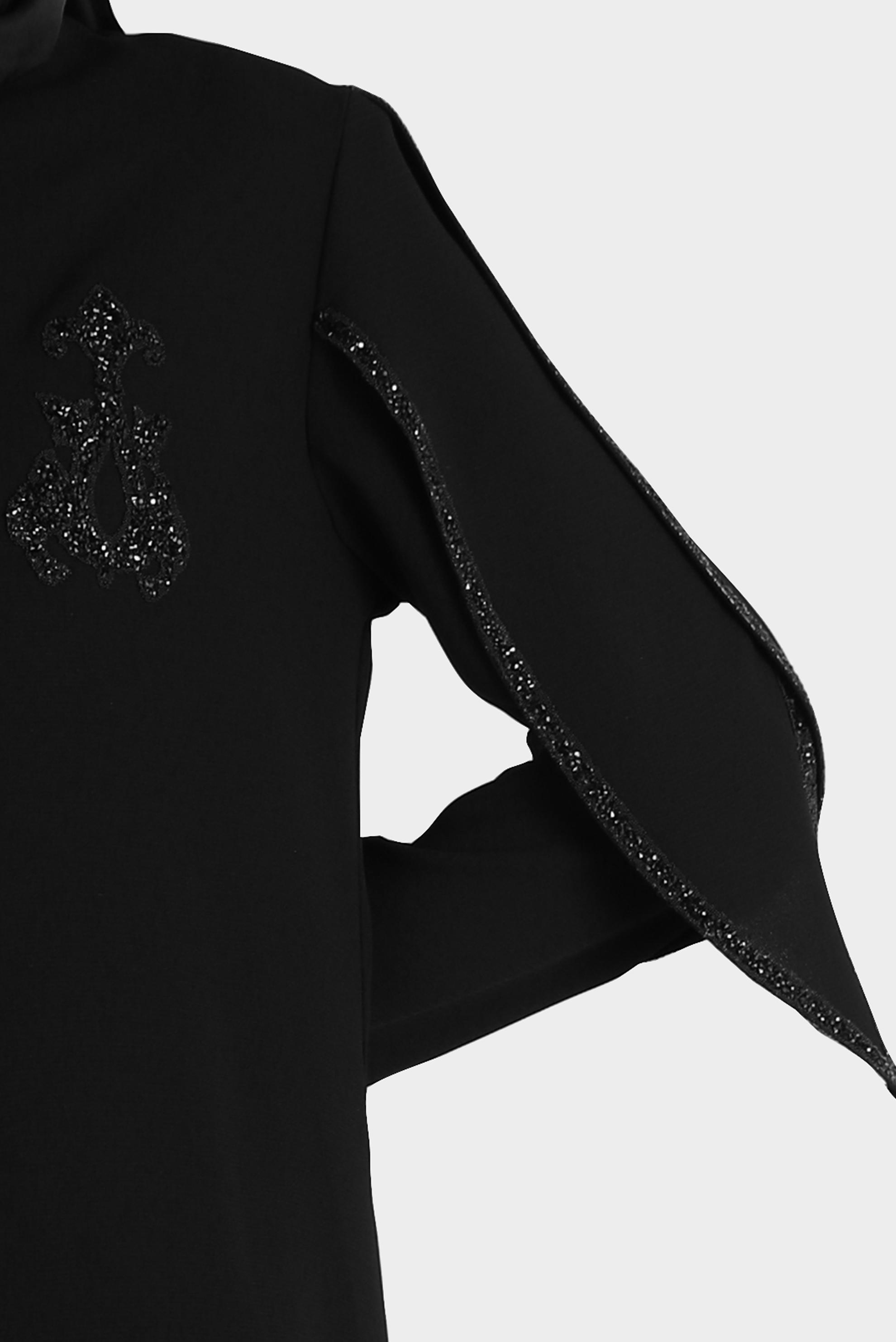 Tesettür giyim SİYAH KOL DETAYLI TAŞLI PARDESÜ 10537 