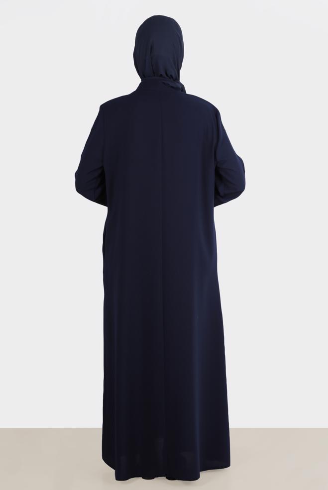 Vêtements hijab BLEU MARINE FINITION GEM DETAIL 10540 - ALVİNA