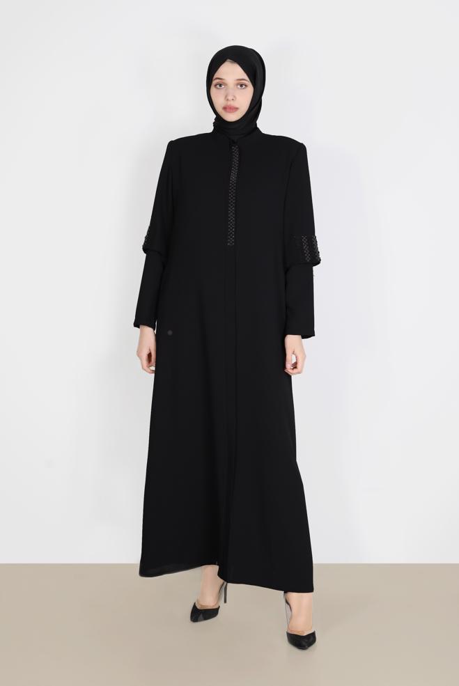 Vêtements hijab NOIR FINITION REMBOURRÉE GEM DETAIL 10544 - ALVİNA