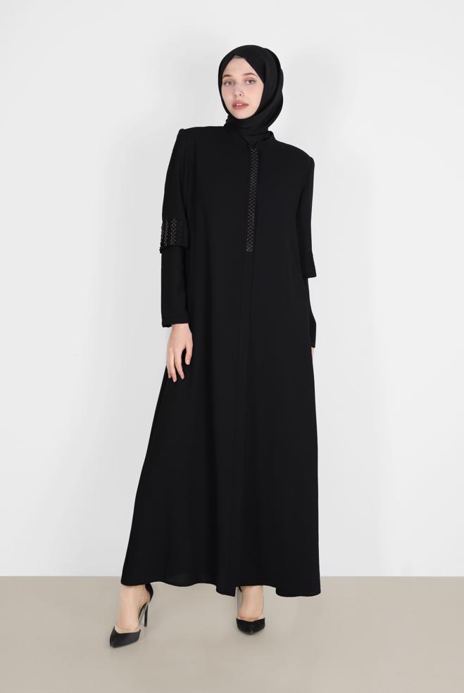 Vêtements hijab NOIR FINITION REMBOURRÉE GEM DETAIL 10544 - ALVİNA