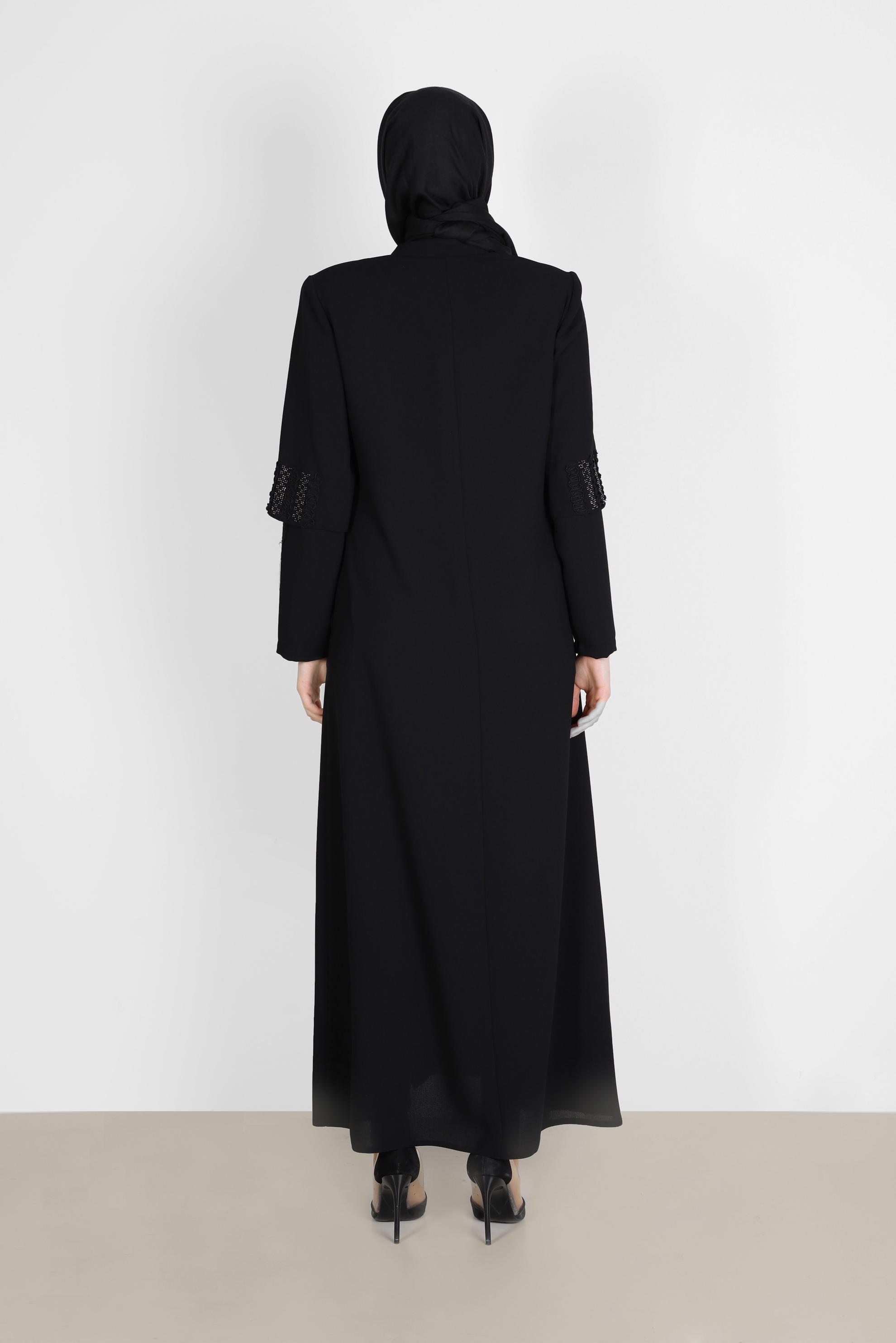 Vêtements hijab NOIR FINITION REMBOURRÉE GEM DETAIL 10544