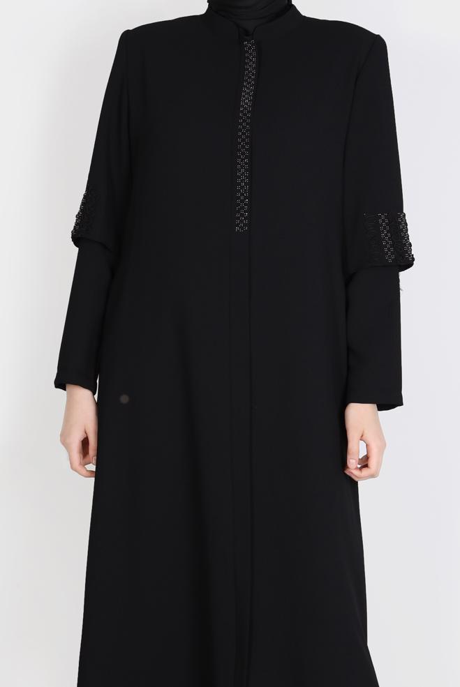 Vêtements hijab NOIR FINITION REMBOURRÉE GEM DETAIL 10544 - ALVİNA