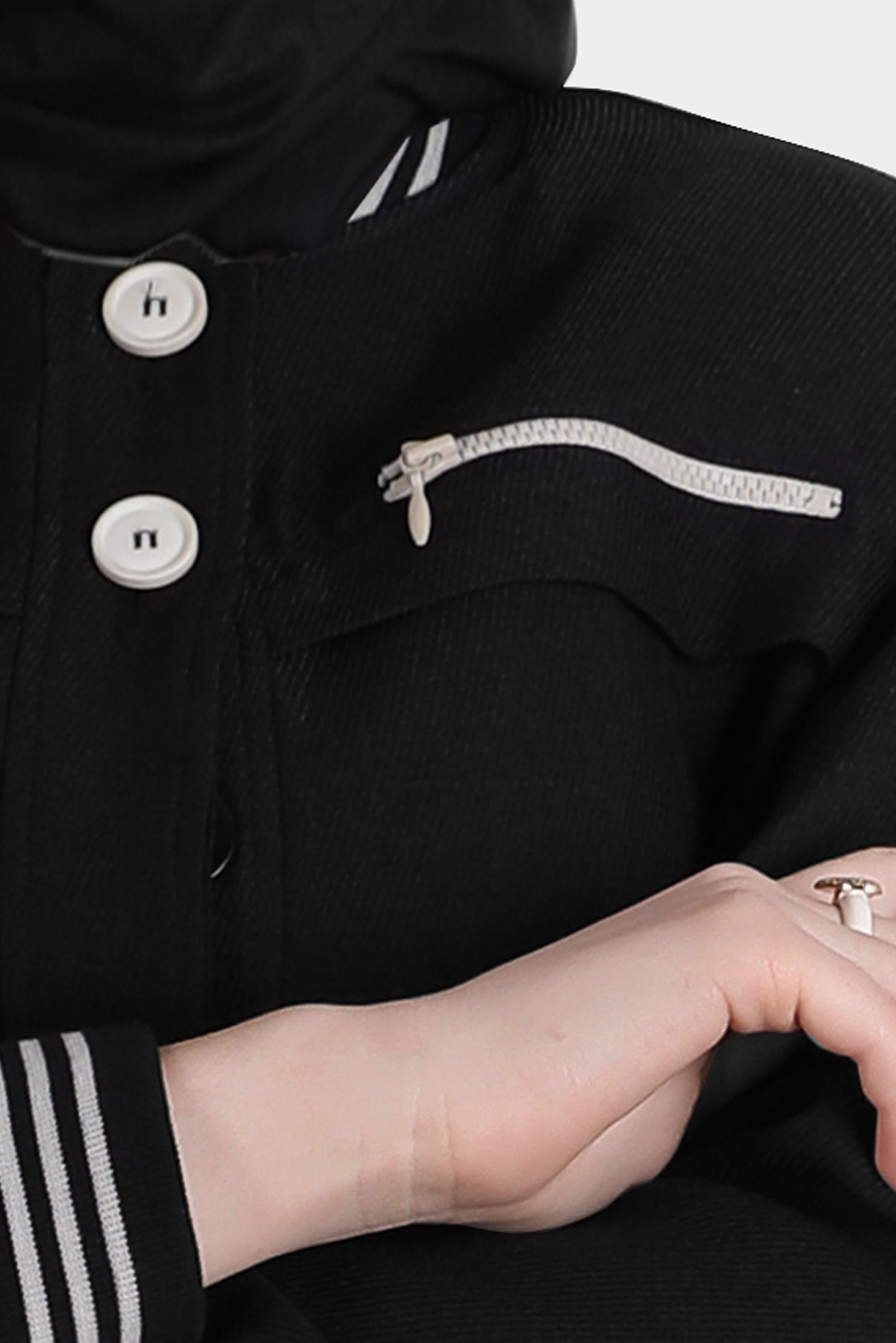 Tesettür giyim SİYAH KUŞAKLI DÜĞMELİ PARDESÜ 10577