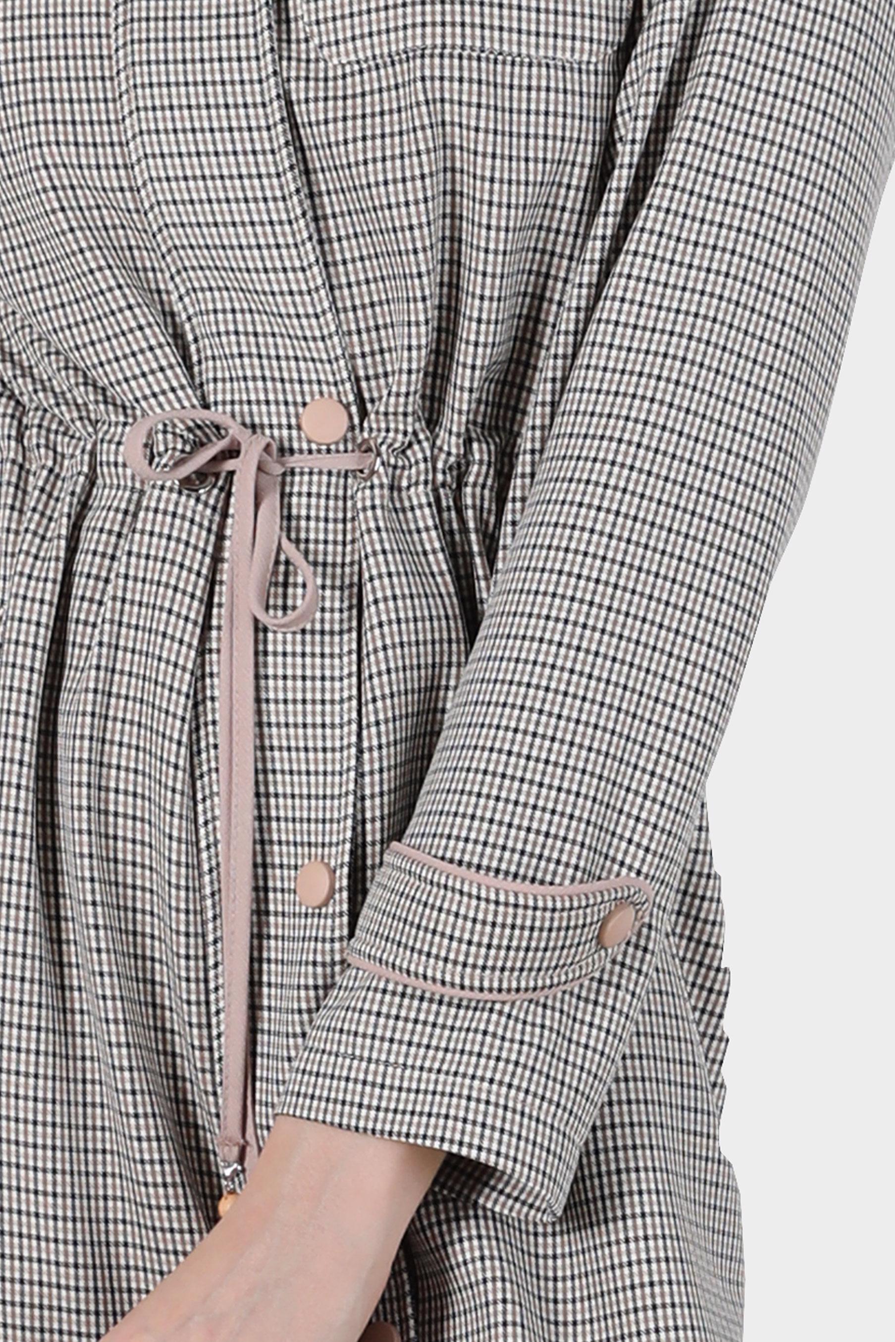 Tesettür giyim KAHVE BELİ BÜZGÜLÜ PÖTİKARE PARDESÜ 10590 