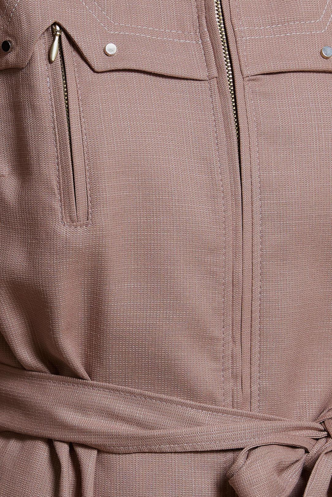 Tesettür giyim PEMBE FERMUARLI KUŞAKLI PARDESÜ 10602