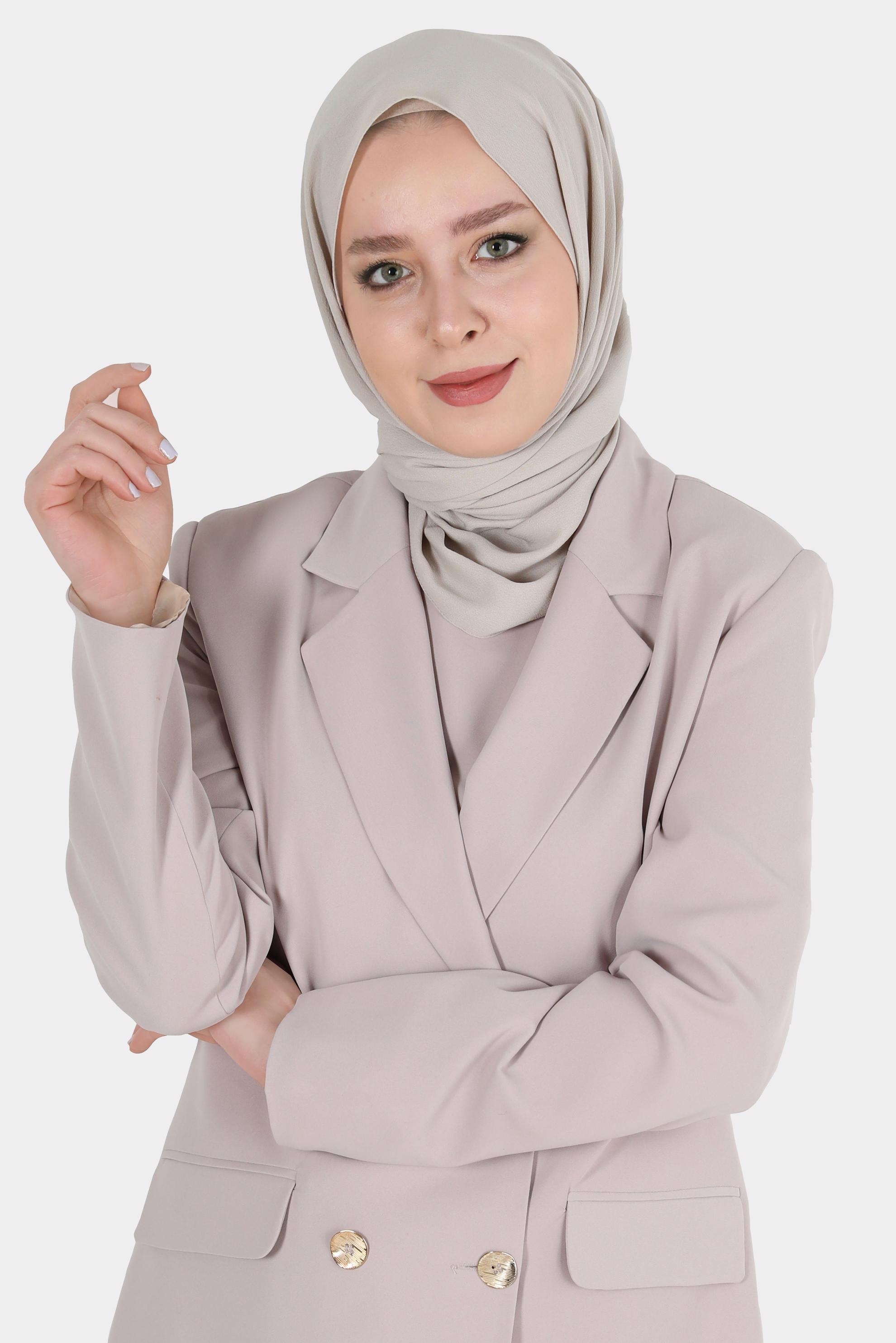 Tesettür giyim BEJ ALVİNA NİV ROYAL ŞAL 8110 