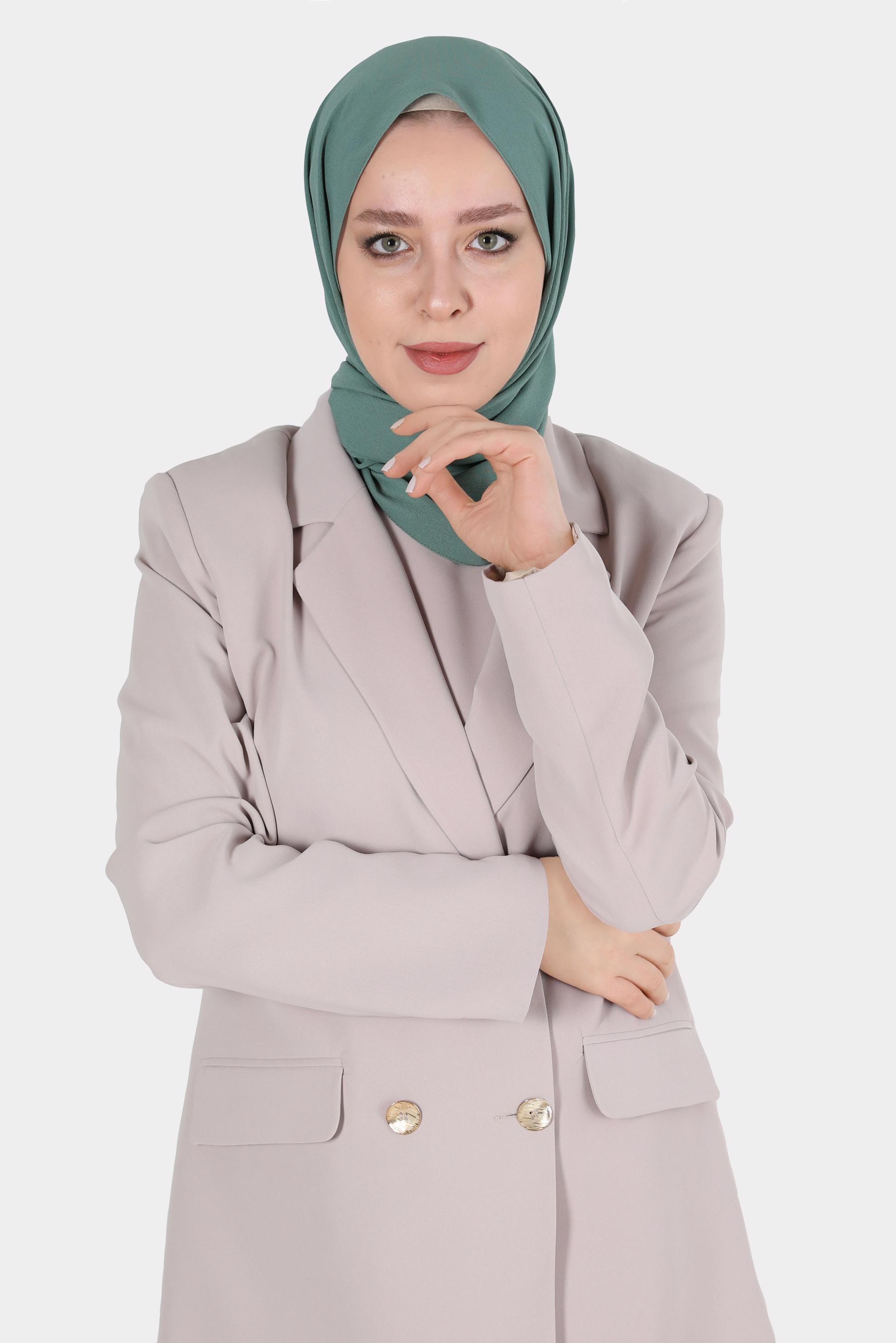 Tesettür giyim YEŞİL ALVİNA NİV ROYAL ŞAL 8110 