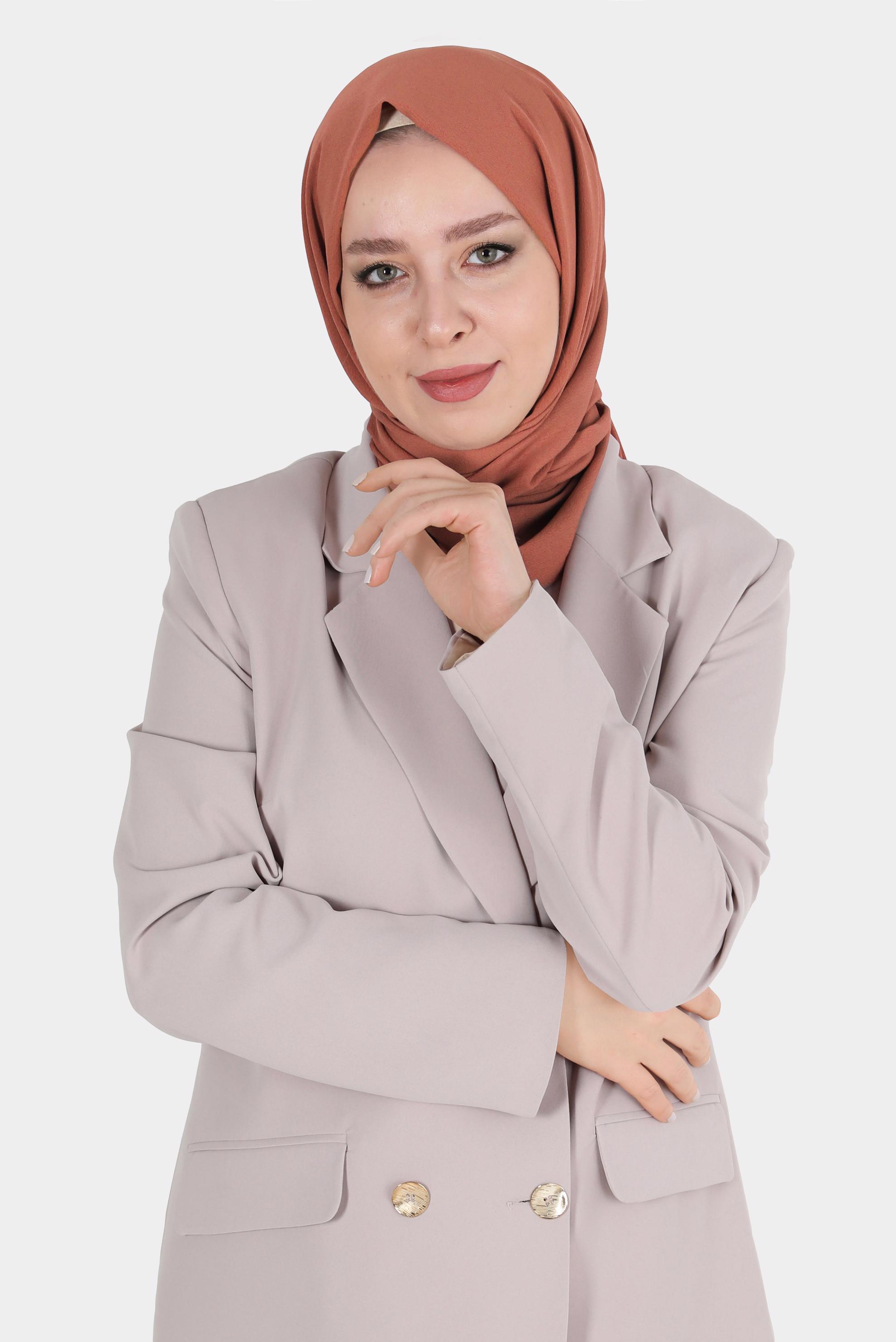 Tesettür giyim TURUNCU ALVİNA NİV ROYAL ŞAL 8110 