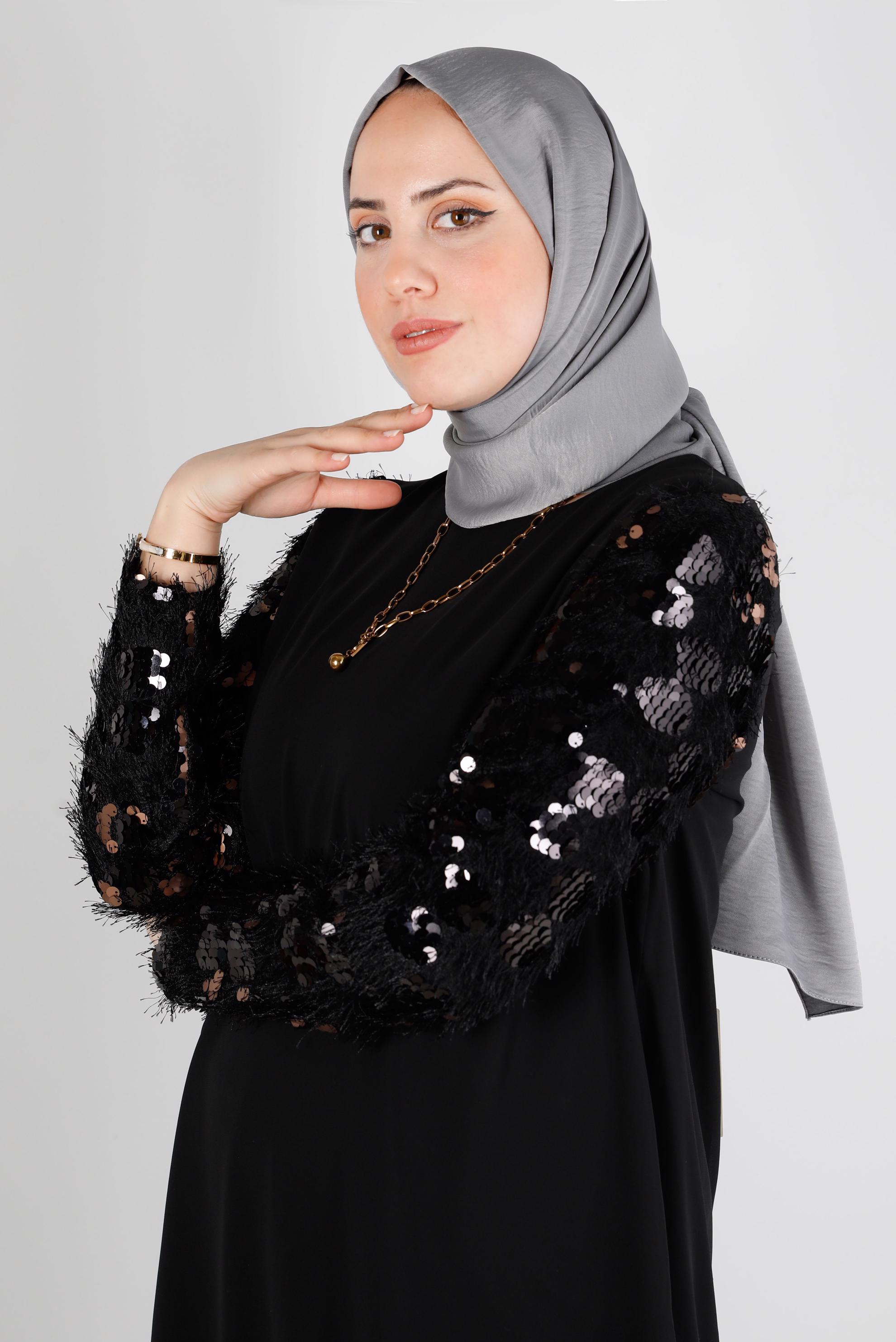 Tesettür giyim GRİ ALVİNA NANO AYROBİN ŞAL 8111