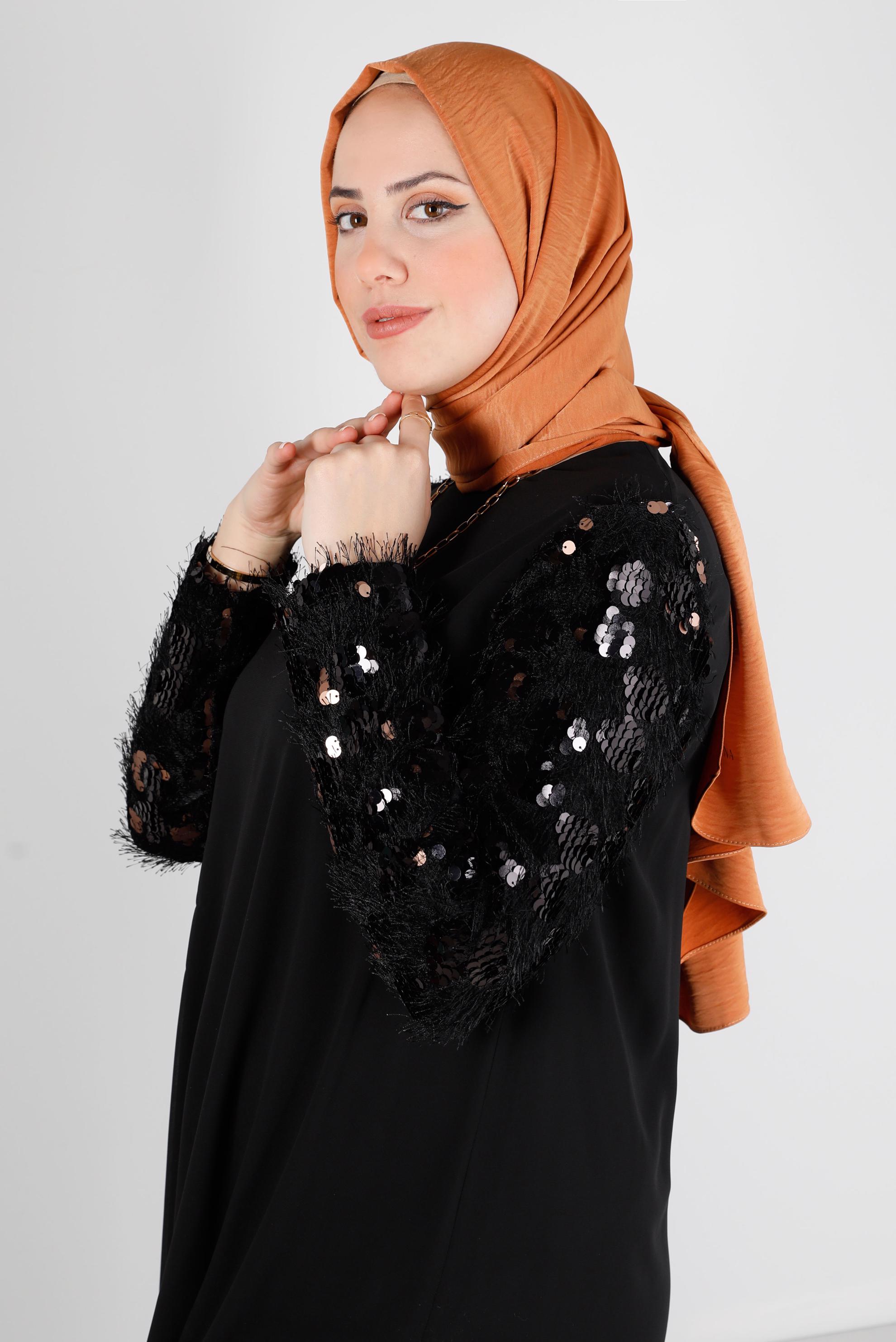 Tesettür giyim TURUNCU ALVİNA NANO AYROBİN ŞAL 8111