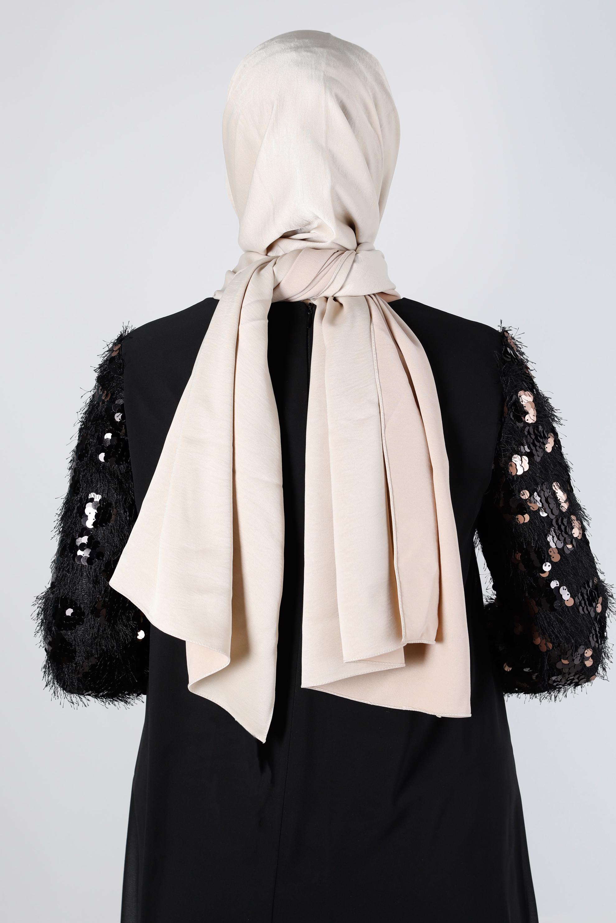 Tesettür giyim EKRU ALVİNA NANO AYROBİN ŞAL 8111