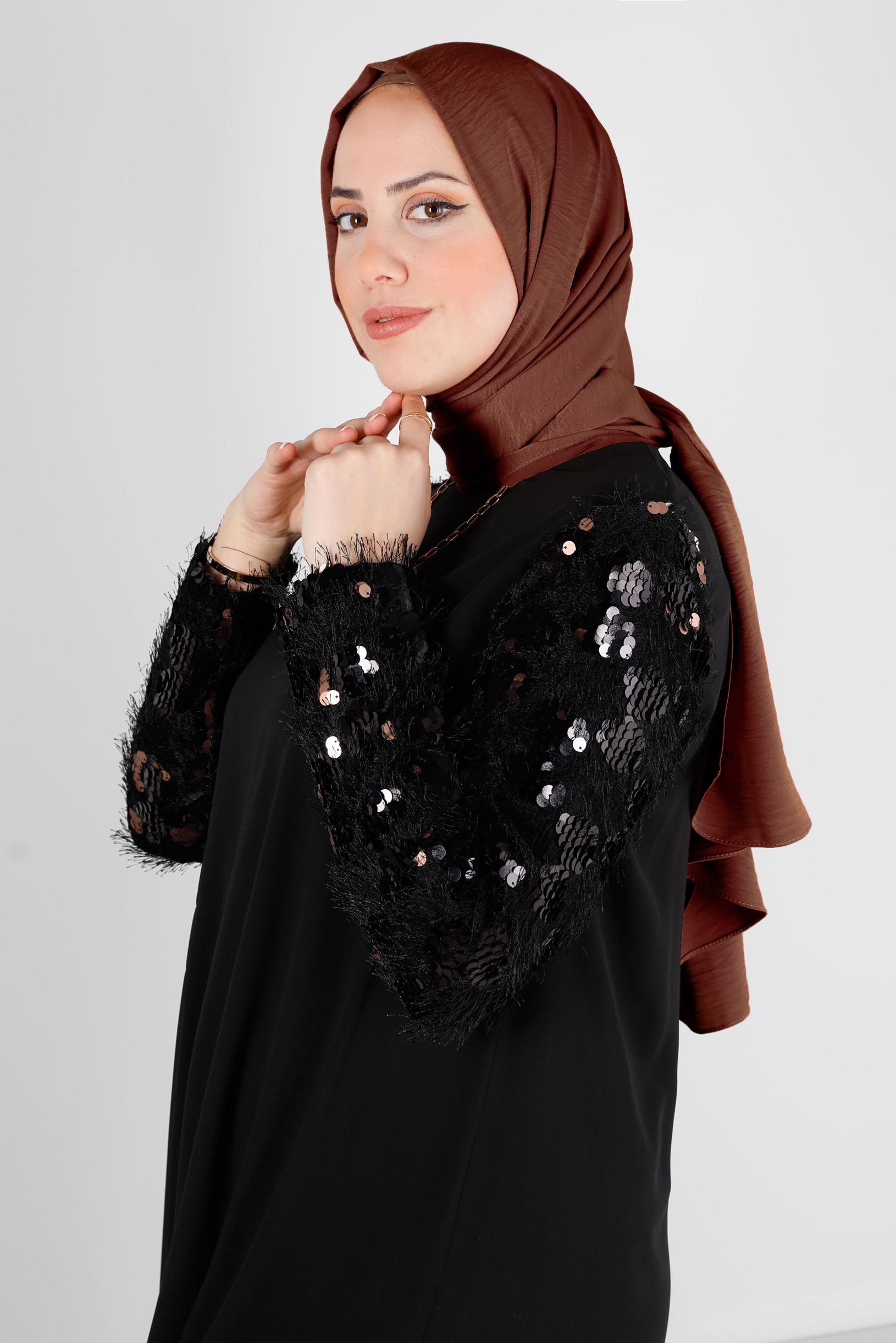 Tesettür giyim KAHVE ALVİNA NANO AYROBİN ŞAL 8111