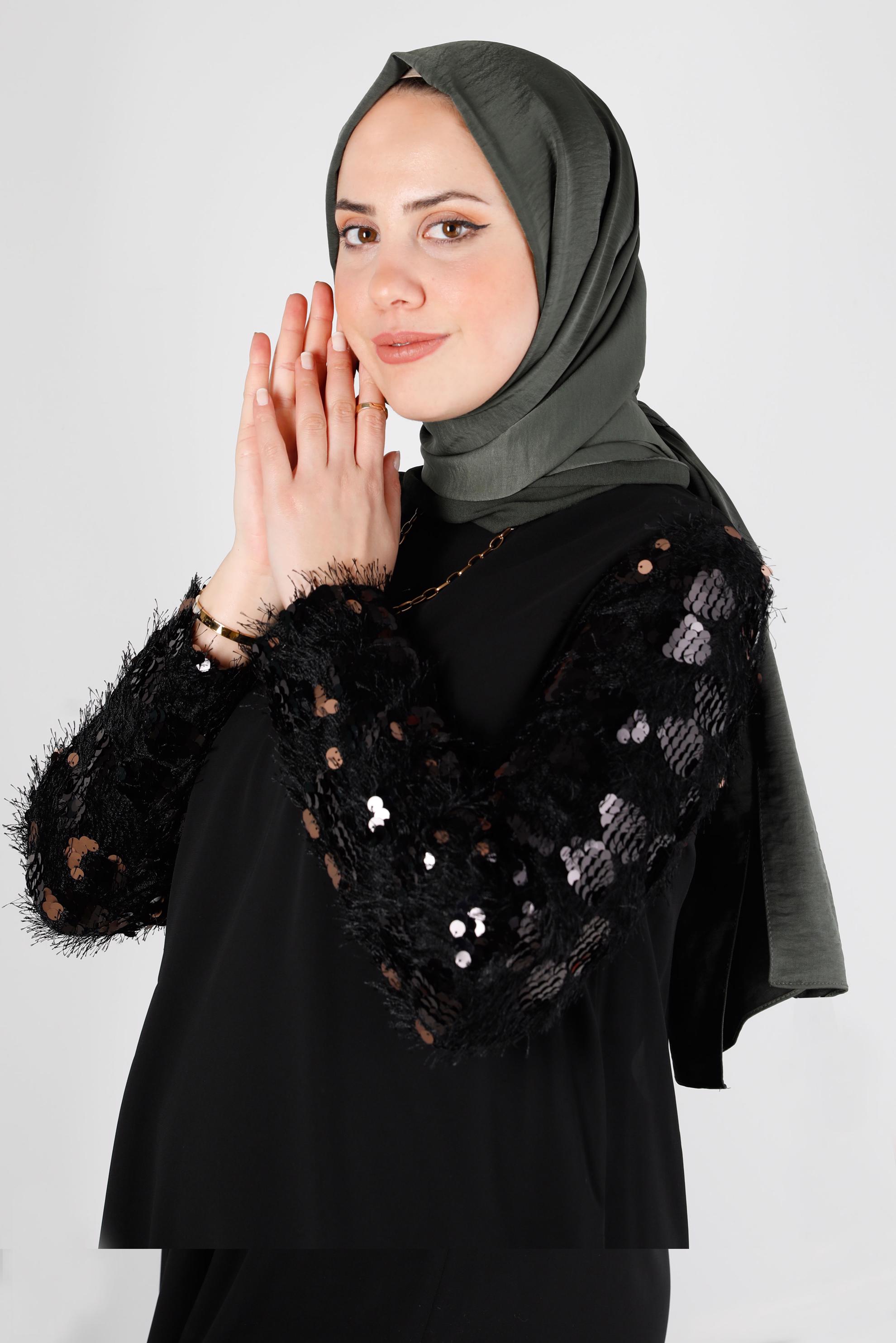 Tesettür giyim MAVİ ALVİNA NANO AYROBİN ŞAL 8111