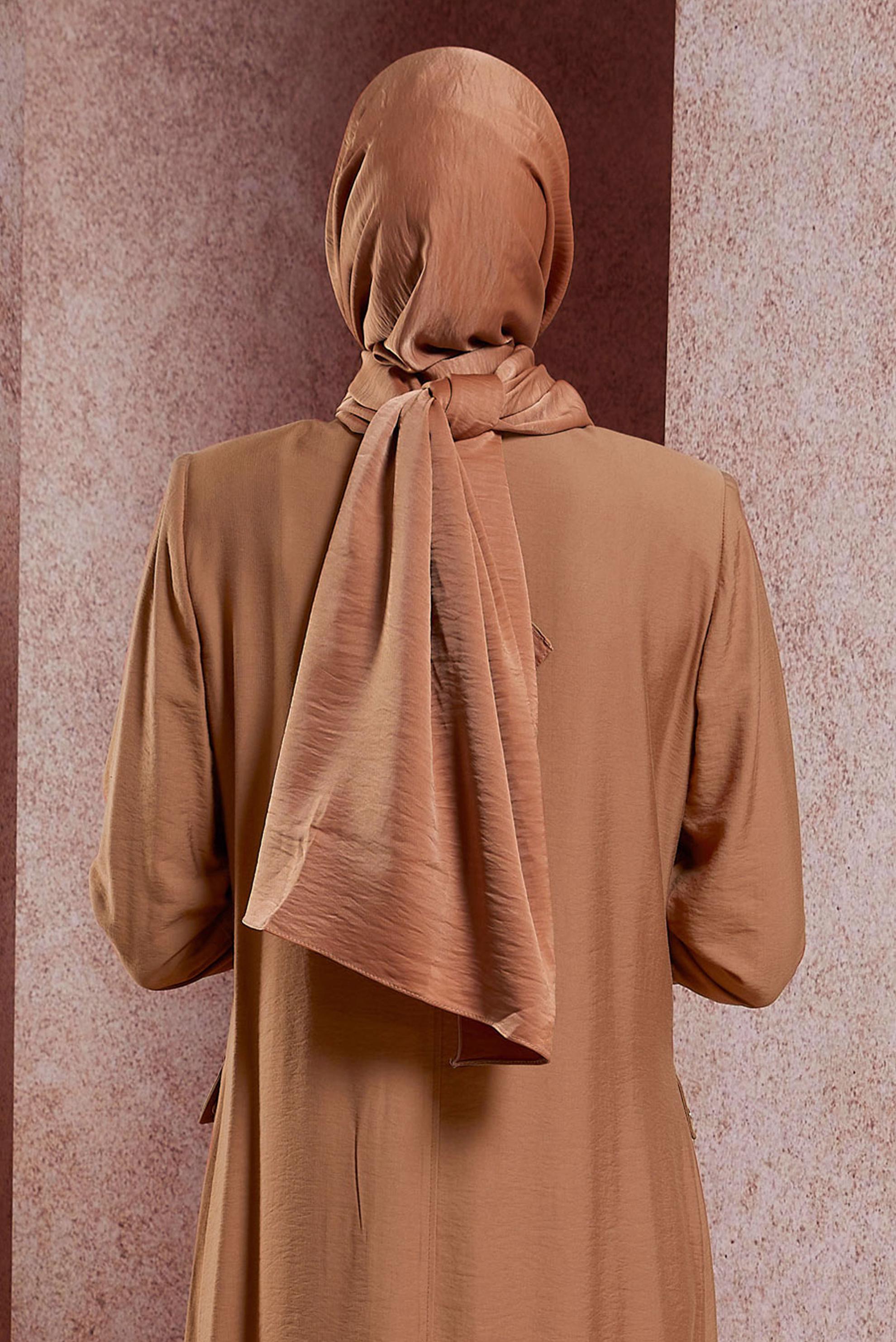 Tesettür giyim TABA ALVİNA NANO AYROBİN ŞAL 8111