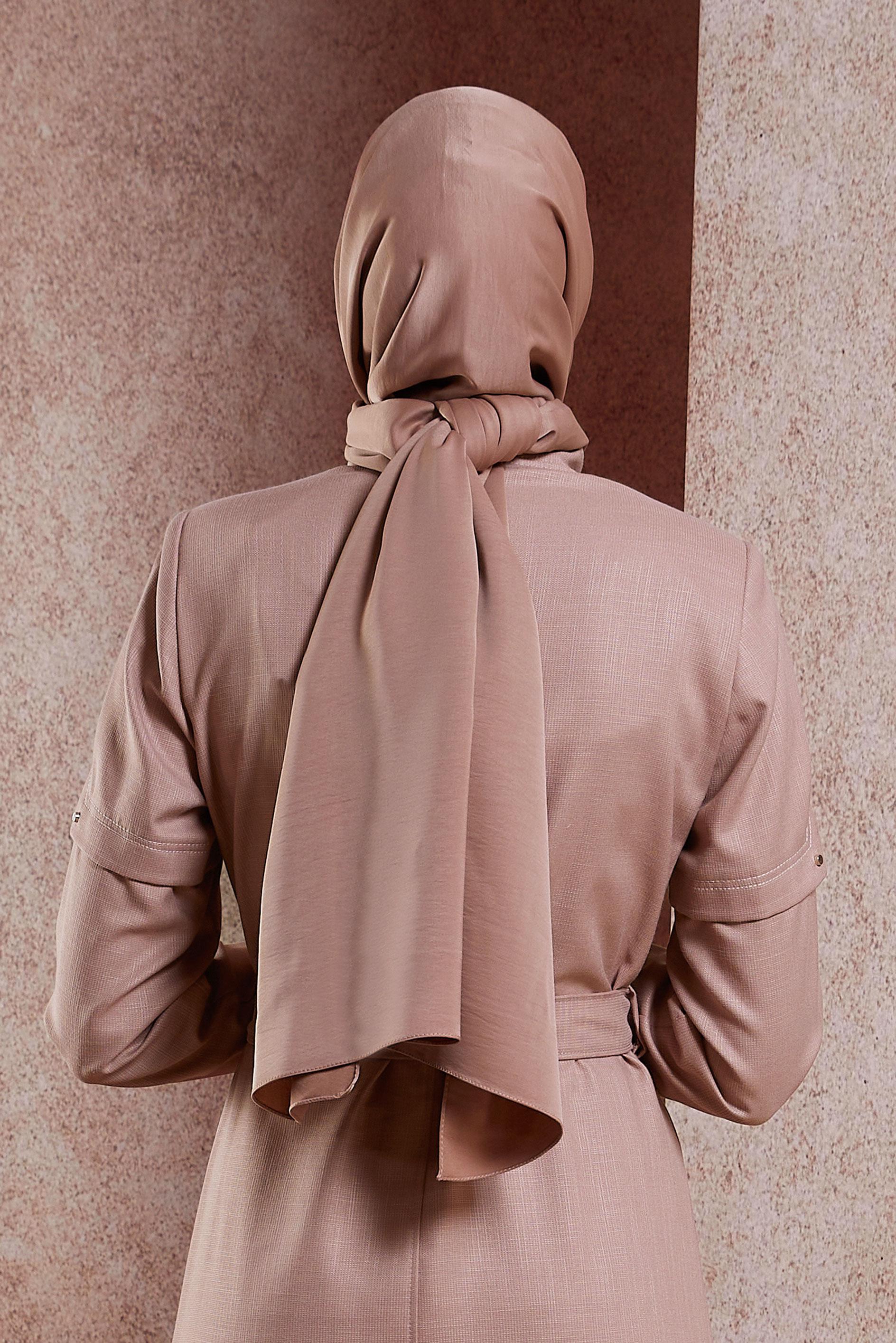 Tesettür giyim PUDRA ALVİNA NANO AYROBİN ŞAL 8111